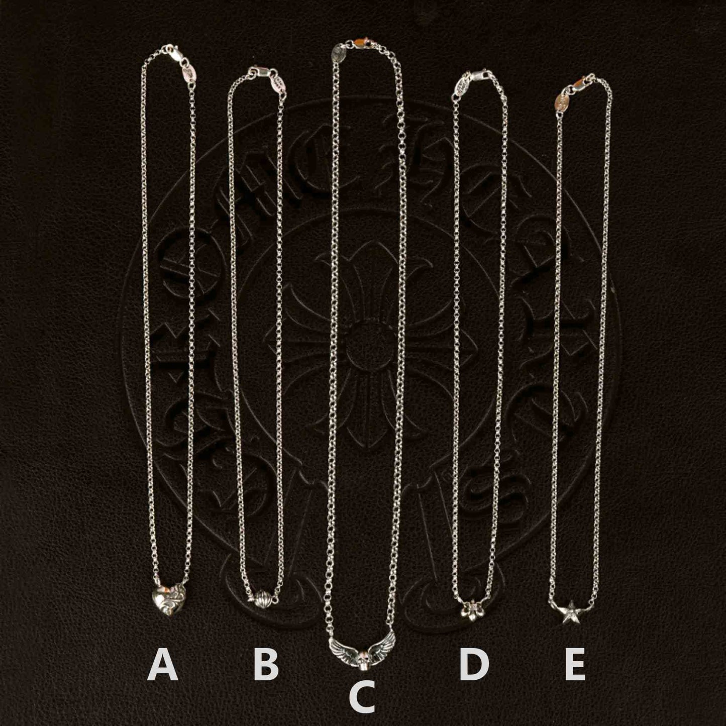 Chrome Hearts Cross, Heart, Star, Foti Skeleton Clavicle Chain Necklace, 925 Silver Statement Necklaces with Charms