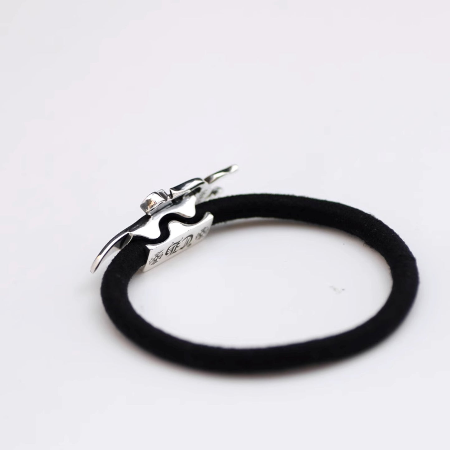 Chrome Hearts Gothic Dagger Hair Ties & Bracelets, Sterling Silver Punk Statement Ponytail Holder