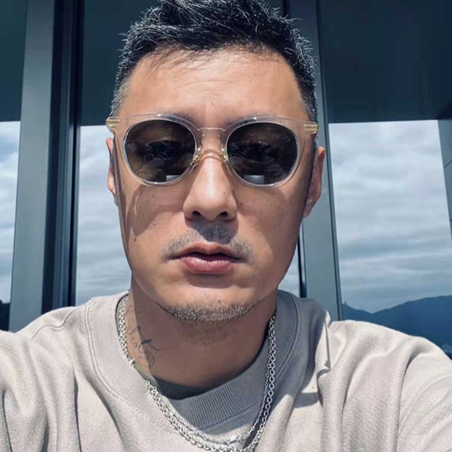 Chrome Hearts Stacking Necklace Set, Sterling Silver Rolo & Twist Chain Double Chain Necklaces