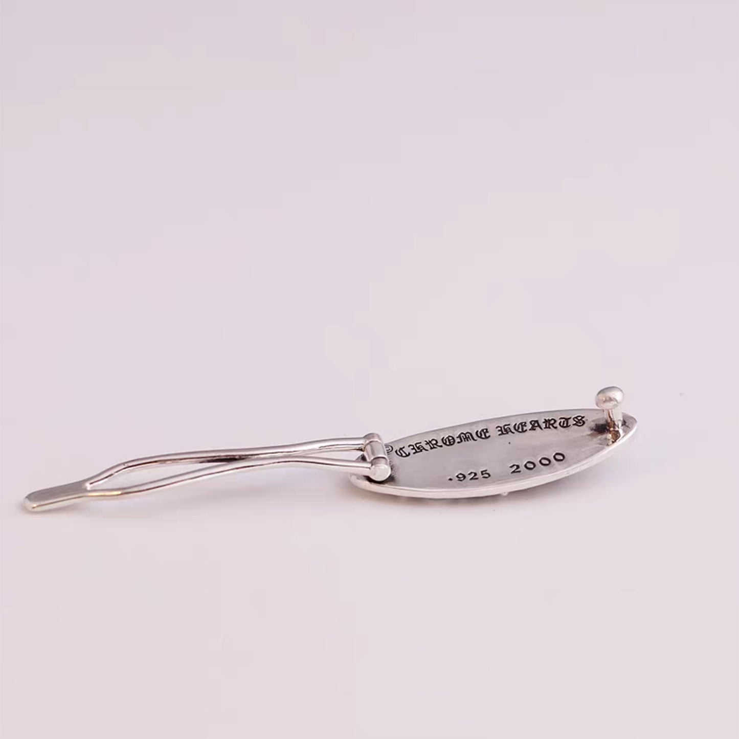 Chrome Hearts Gothic Cross Hair Clip, Punk Statement Hairpin Sterling Silver Accessories