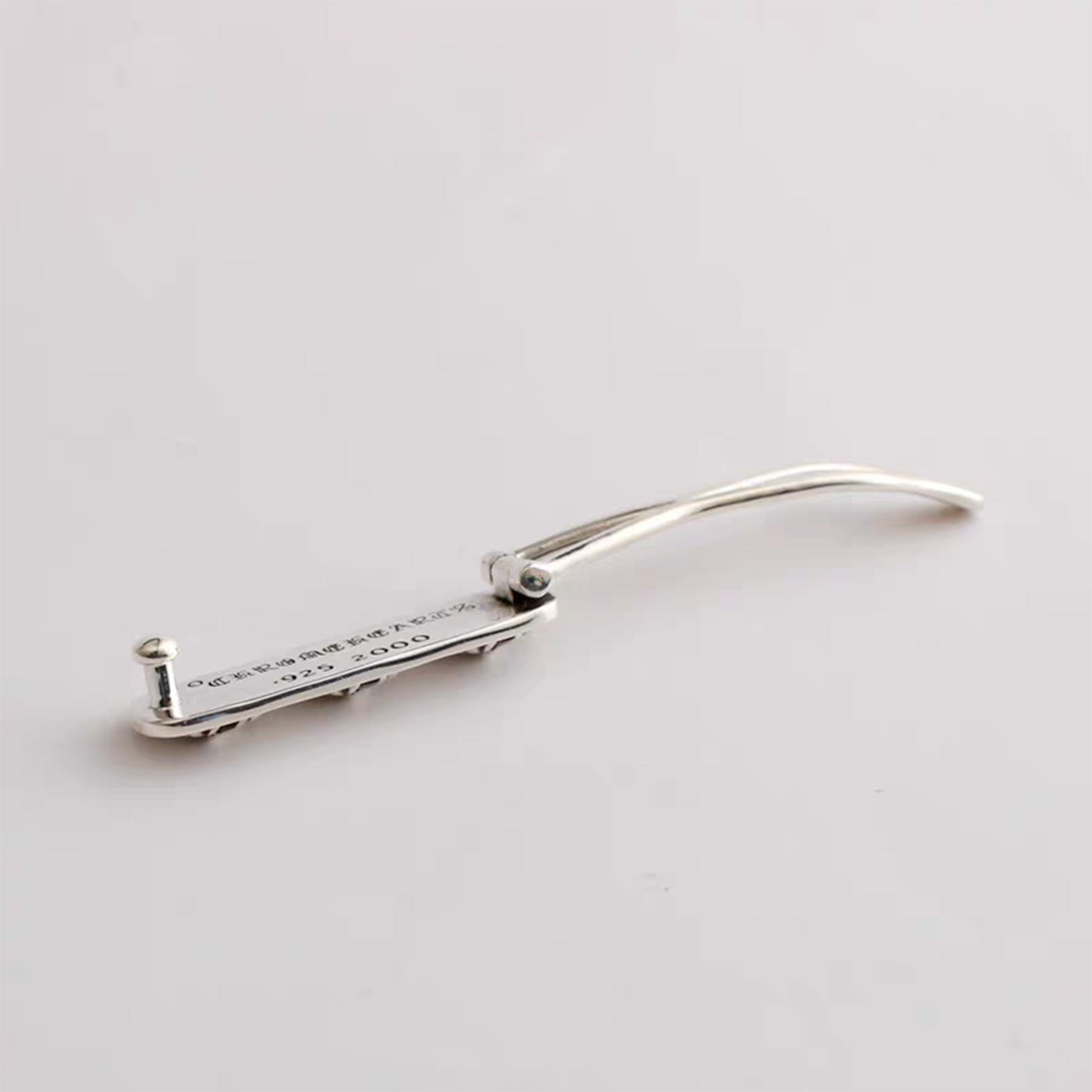 Chrome Hearts Gothic Triple Cross Hair Clip, Punk Statement Hairpin Sterling Silver Accessories