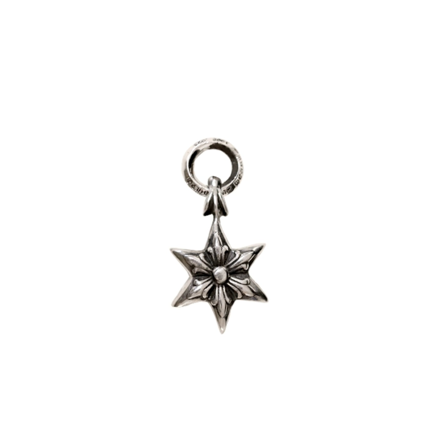 Chrome Hearts Hexagon Star Necklace Pendant, 925 Silver Punk Statement Charm