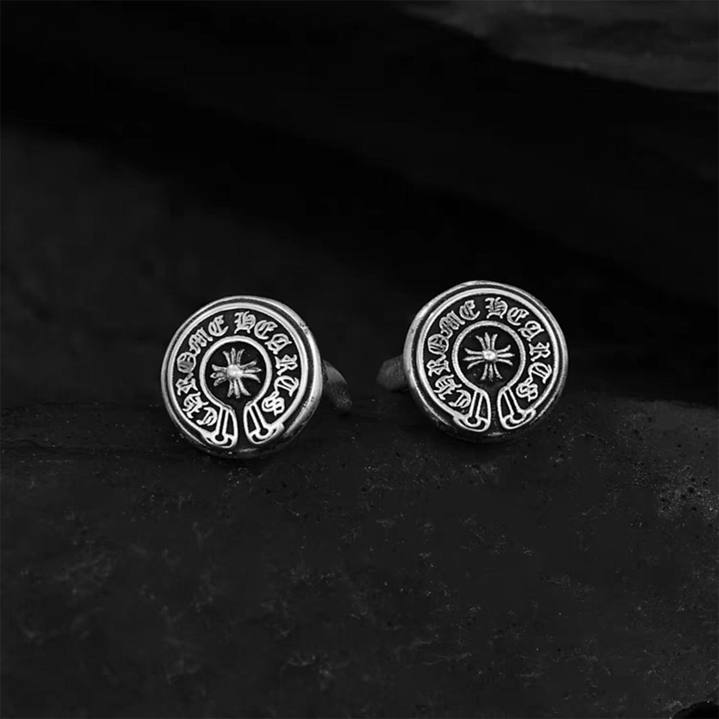 Chrome Hearts Logo Signet Buckle for Leather Goods, Punk Statement Sterling Silver Accessory