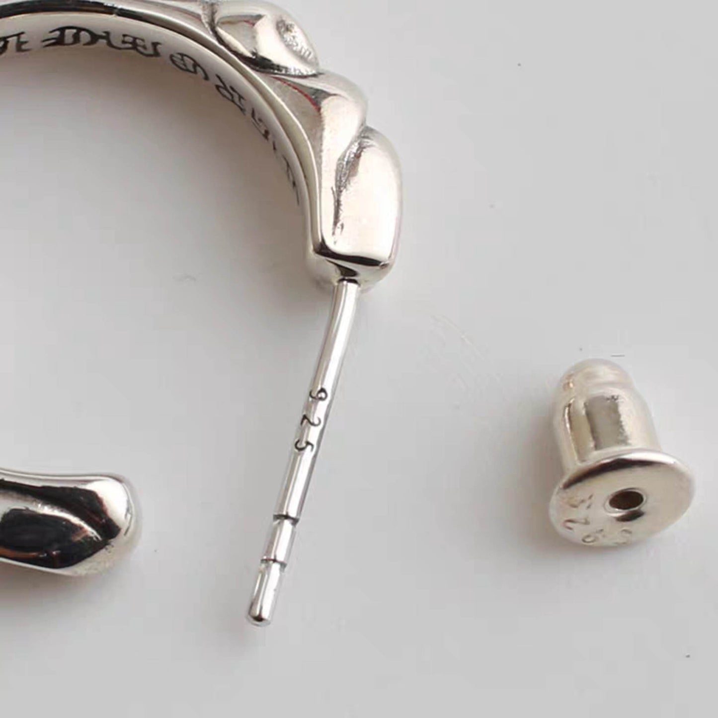 Sterling Silver Hoop Earrings, Gothic Rattan Grass Earring, Silver Punk Statement Earrings