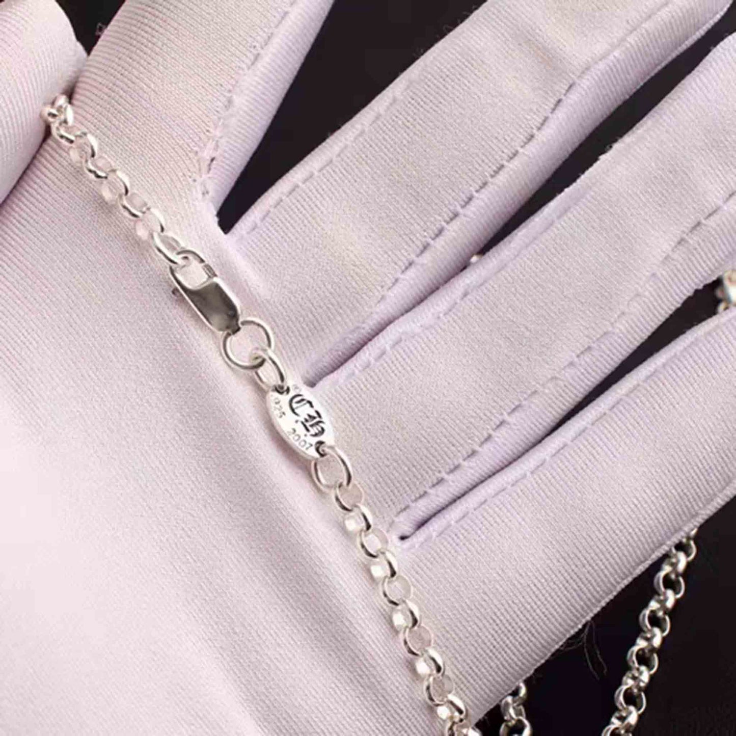 Sterling Silver Necklace, 4mm Silver Rolo Chain Necklace