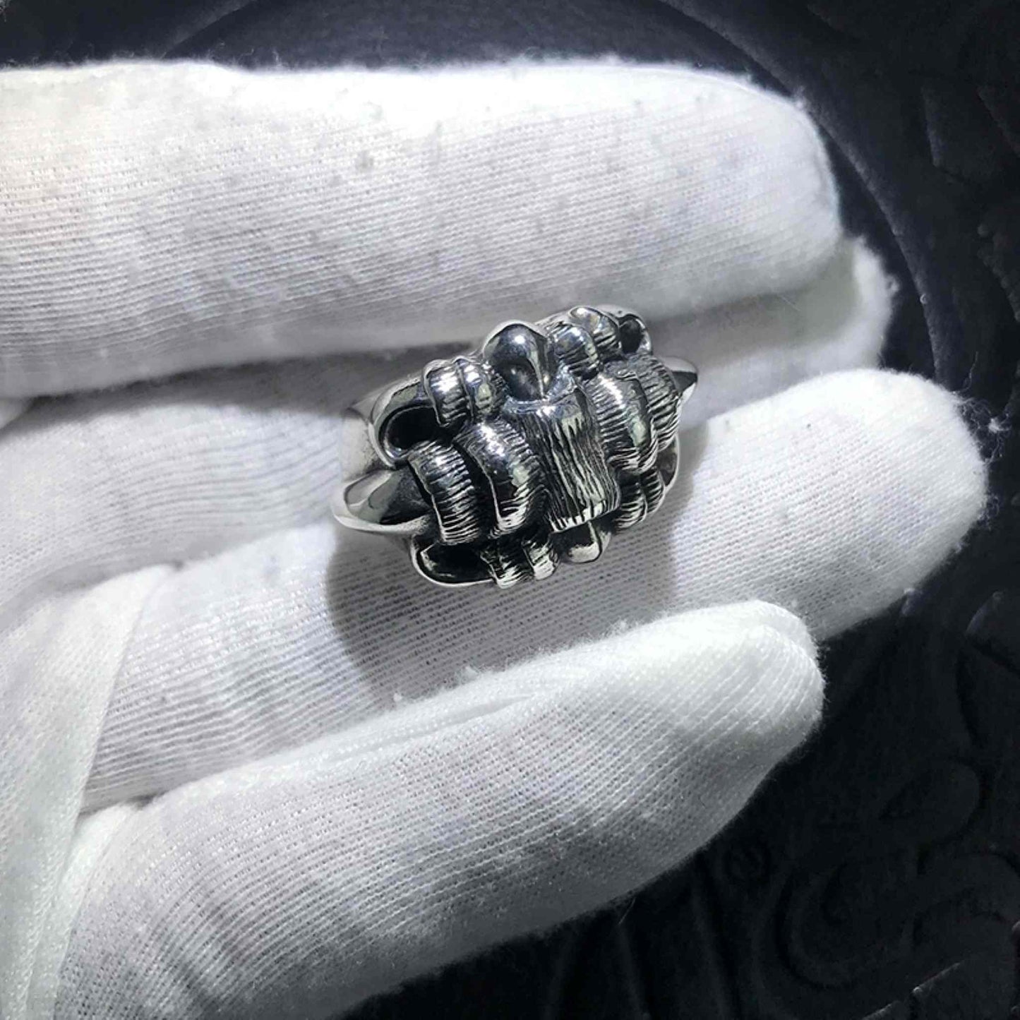 Chrome Hearts Bear Claw Shape Domineering Ring, 925 Silver Punk Statement Thick Ring
