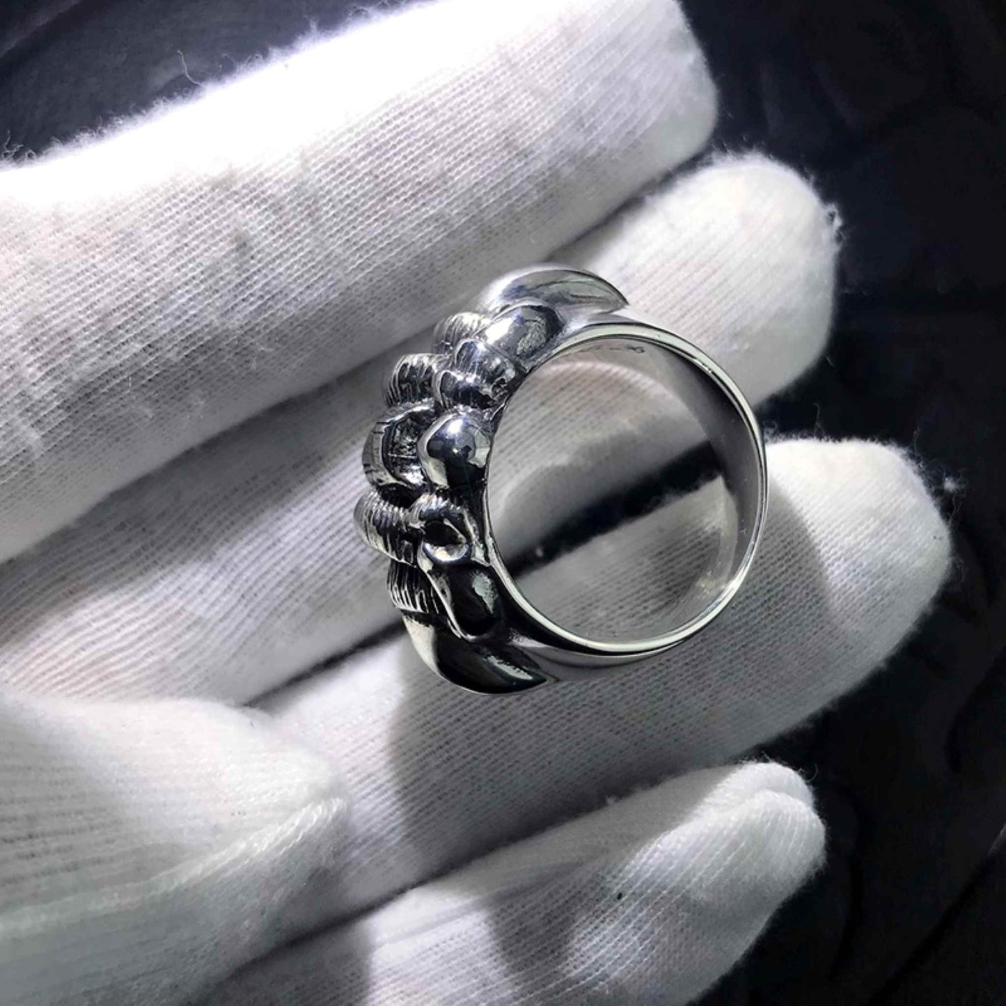 Chrome Hearts Bear Claw Shape Domineering Ring, 925 Silver Punk Statement Thick Ring