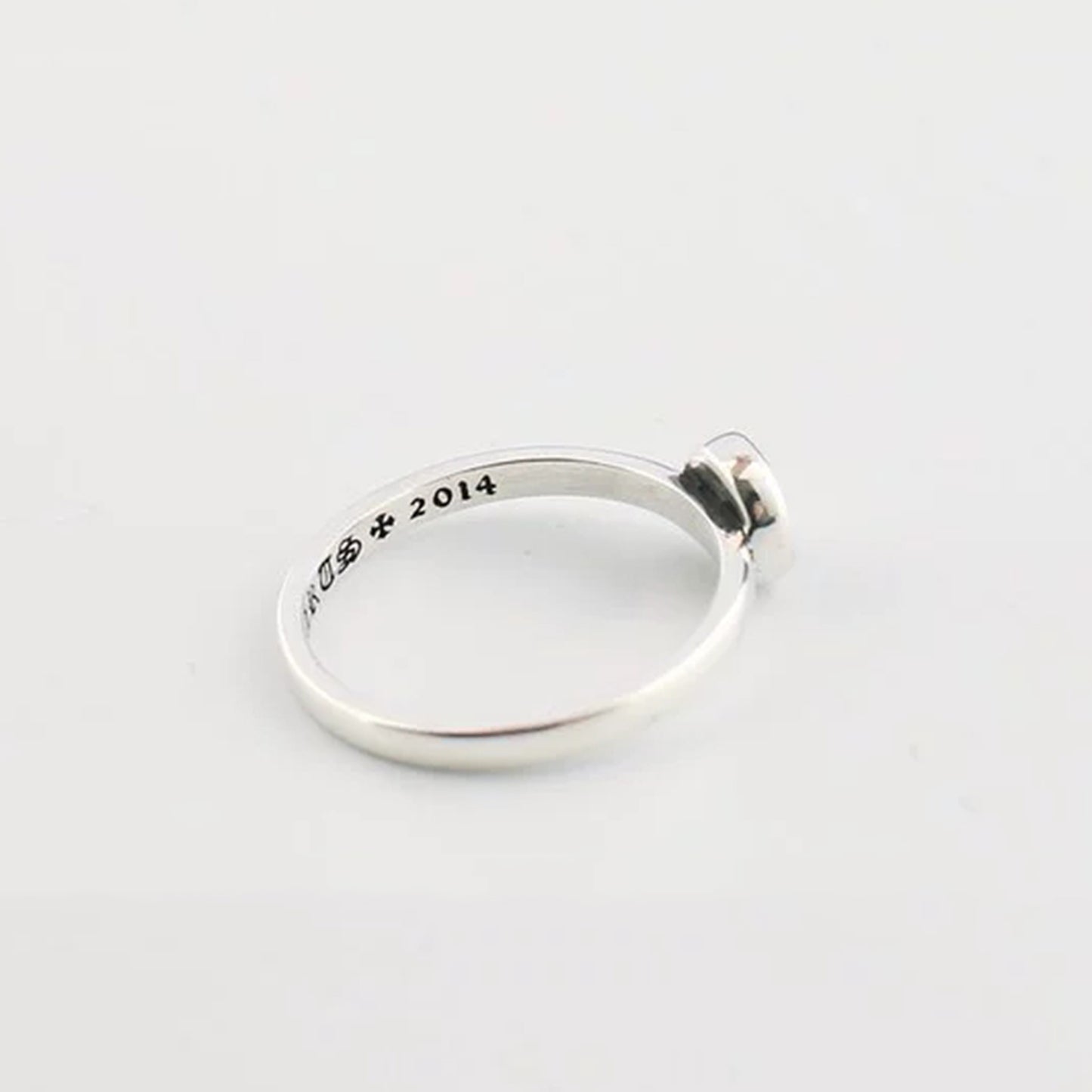 Sterling Silver Gothic Letter C & H Tail Ring, Chrome Hearts Punk Statement Silver Pinky Rings