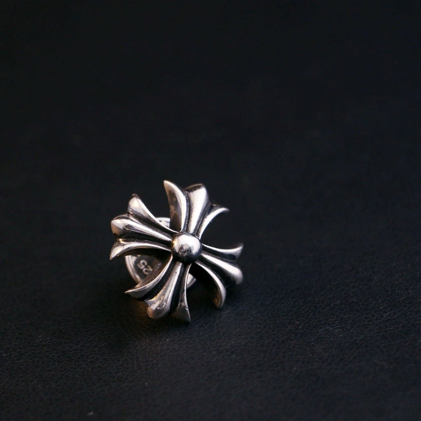 Chrome Hearts Gothic Cross Brooch Pin, Punk Statement Sterling Silver Accessories