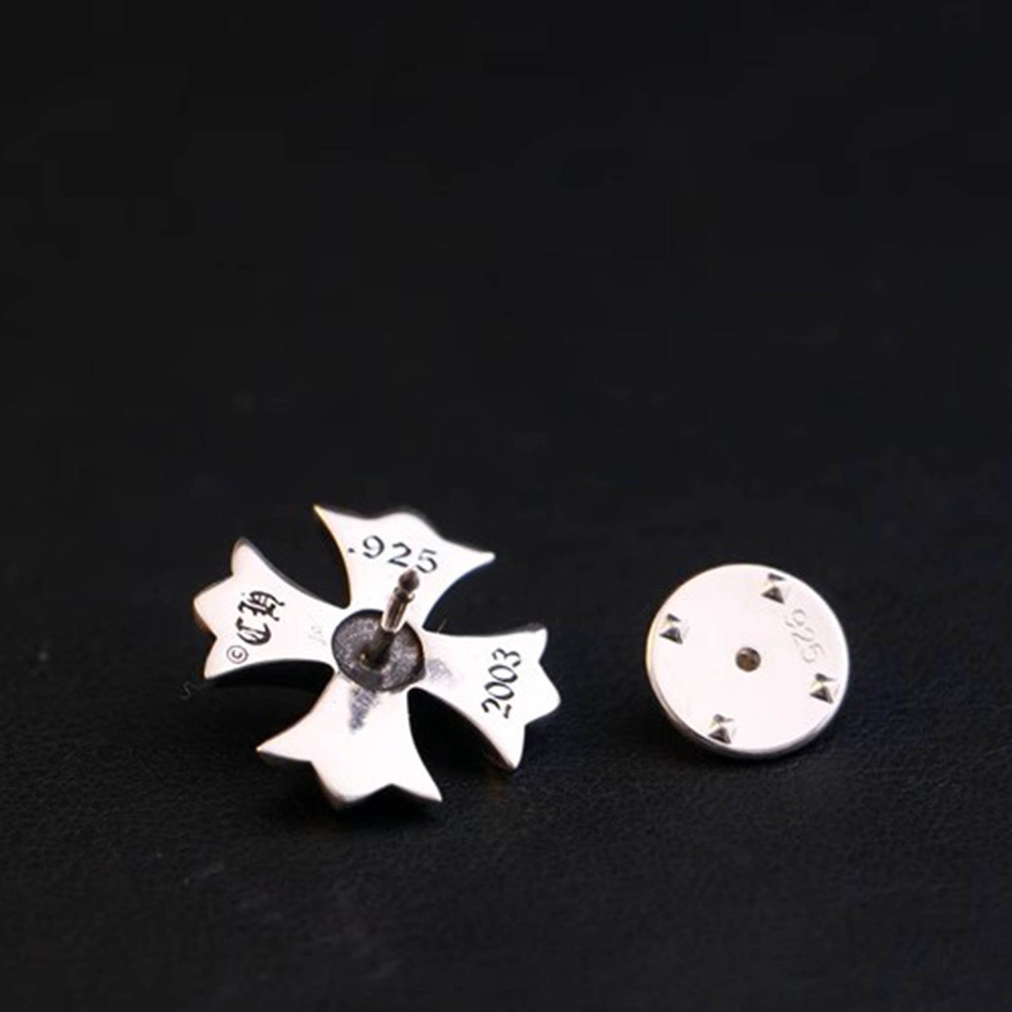 Chrome Hearts Gothic Cross Brooch Pin, Punk Statement Sterling Silver Accessories