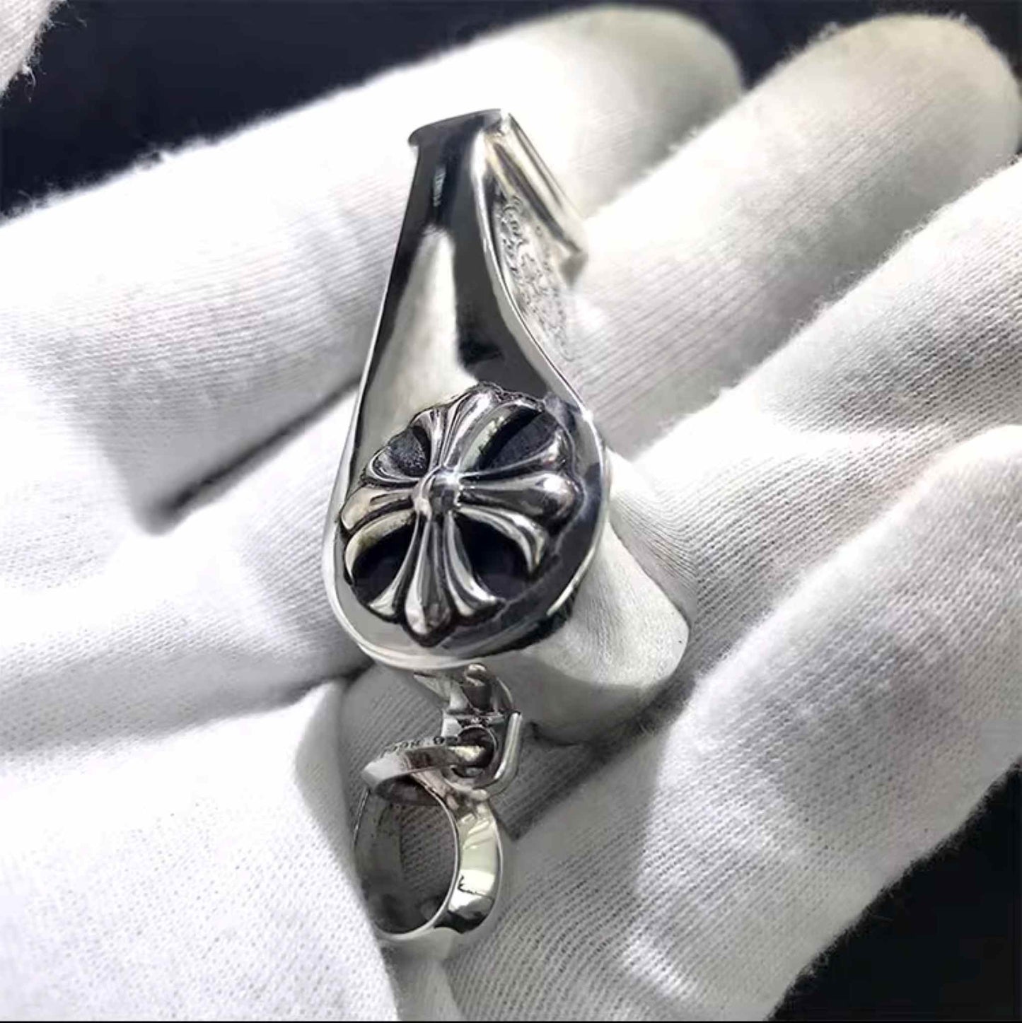 Chrome Hearts Gothic Cross & Dagger Whistle Pendants, 925 Silver Punk Statement Charms