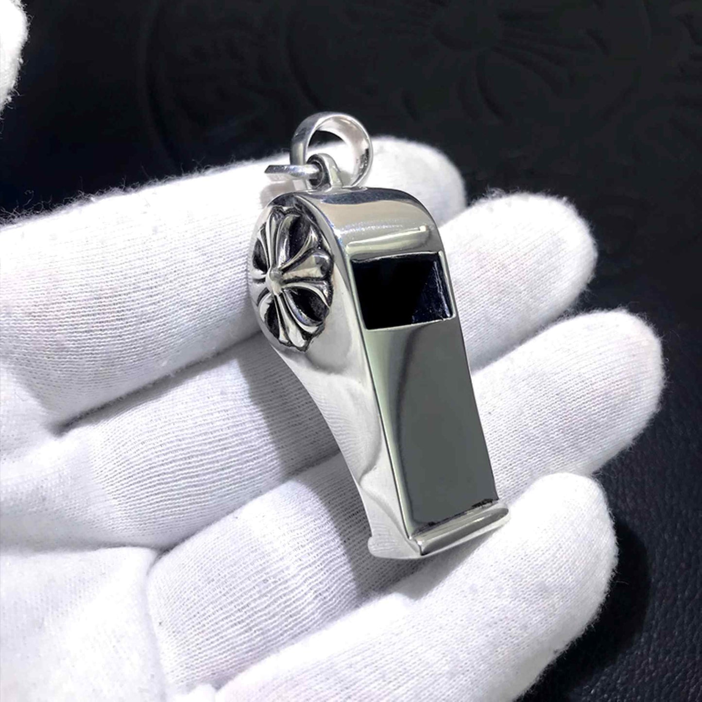 Chrome Hearts Gothic Cross & Dagger Whistle Pendants, 925 Silver Punk Statement Charms