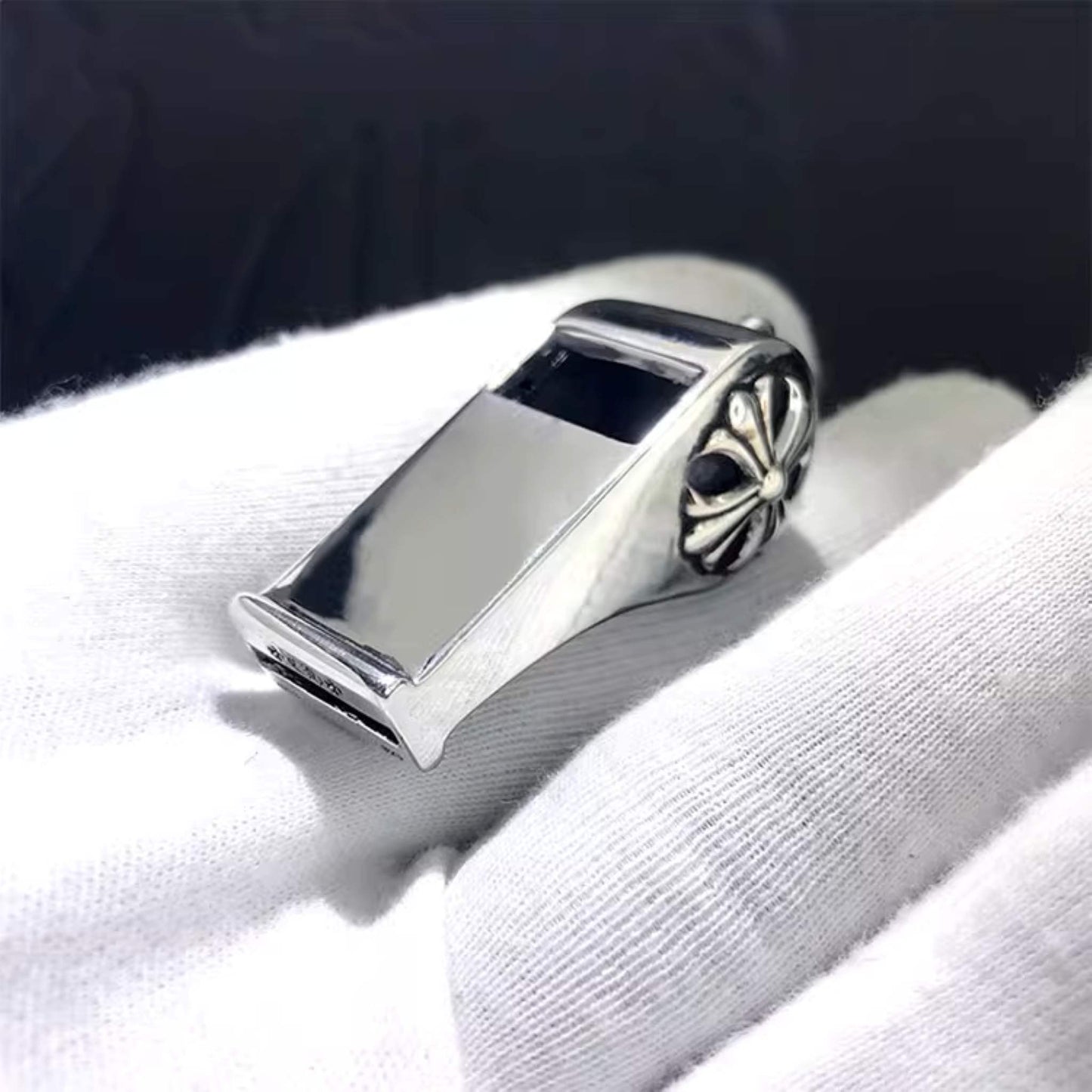 Chrome Hearts Gothic Cross & Dagger Whistle Pendants, 925 Silver Punk Statement Charms