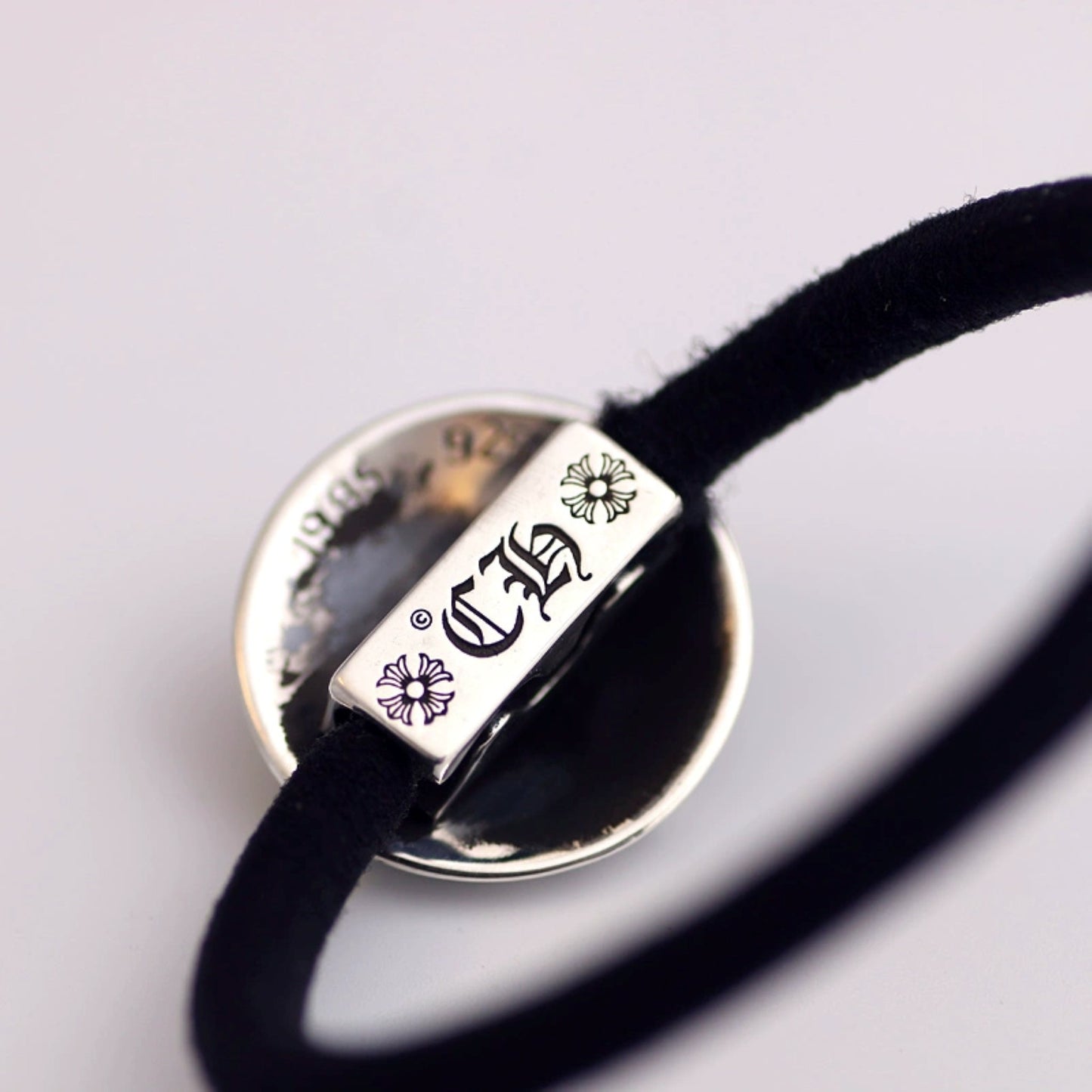 Chrome Hearts Cross Hair Ties & Bracelets, Sterling Silver Punk Statement Ponytail Holder