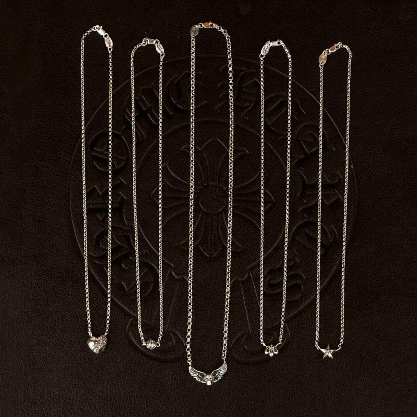 Chrome Hearts Cross, Heart, Star, Foti Skeleton Clavicle Chain Necklace, 925 Silver Statement Necklaces with Charms