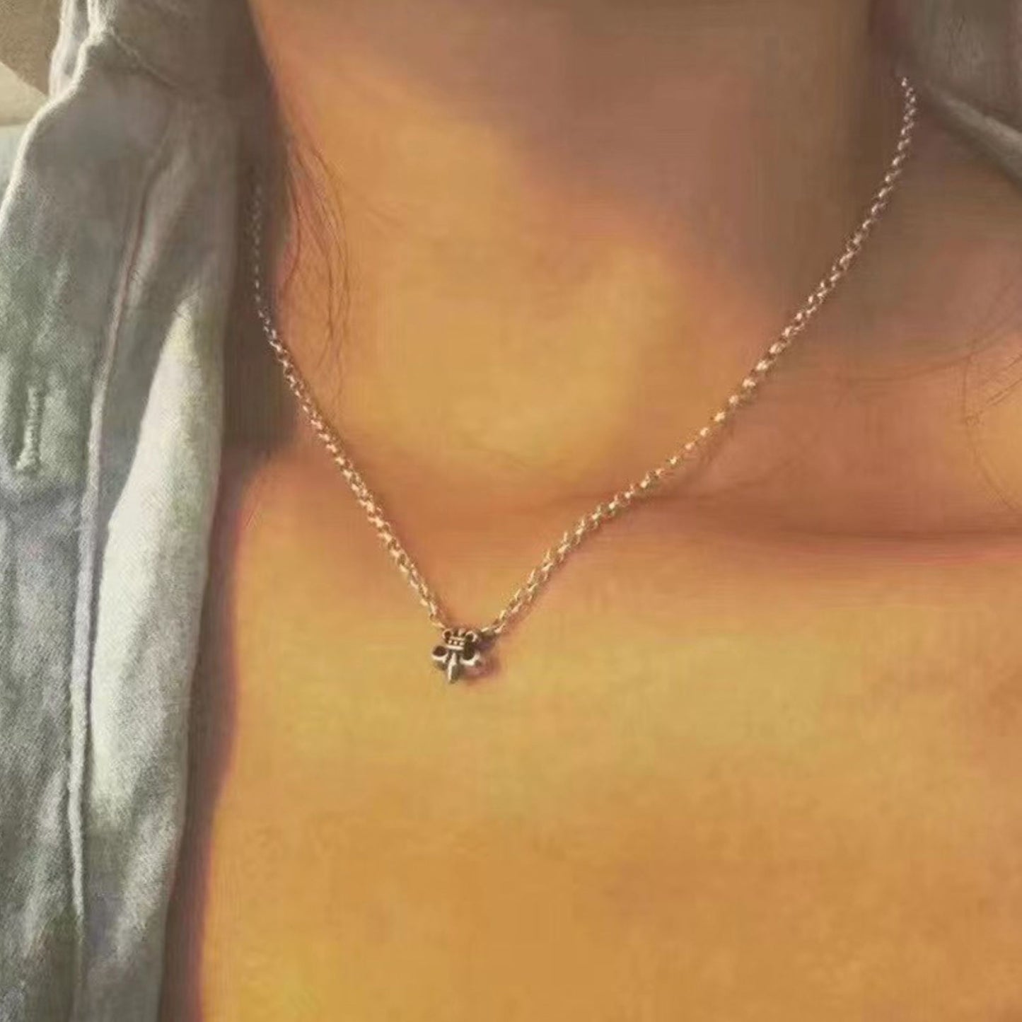 Chrome Hearts Cross, Heart, Star, Foti Skeleton Clavicle Chain Necklace, 925 Silver Statement Necklaces with Charms