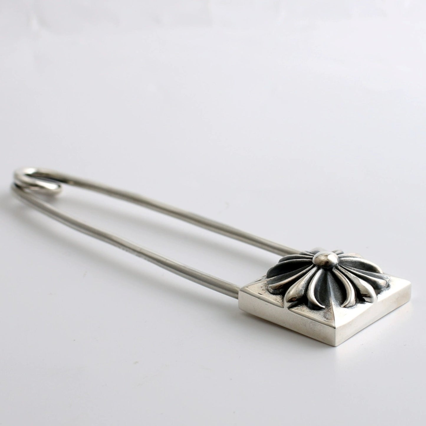 Chrome Hearts Gothic Cross Large Brooch Pin Clip, Punk Statement Sterling Silver Accessories