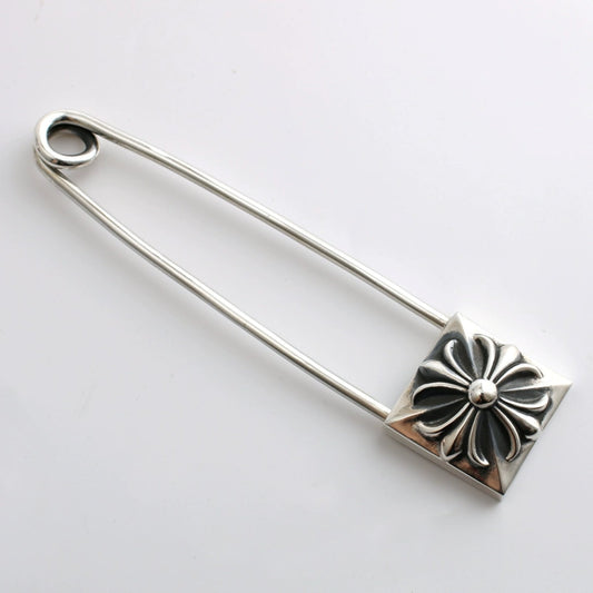 Chrome Hearts Gothic Cross Large Brooch Pin Clip, Punk Statement Sterling Silver Accessories