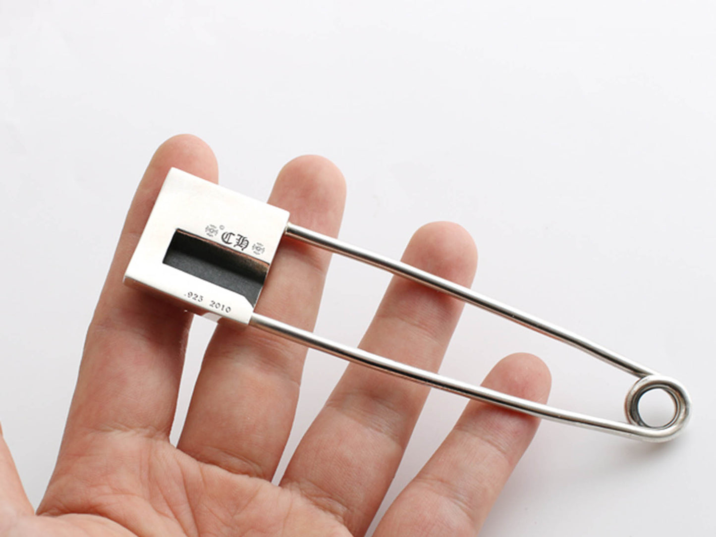 Chrome Hearts Gothic Cross Large Brooch Pin Clip, Punk Statement Sterling Silver Accessories