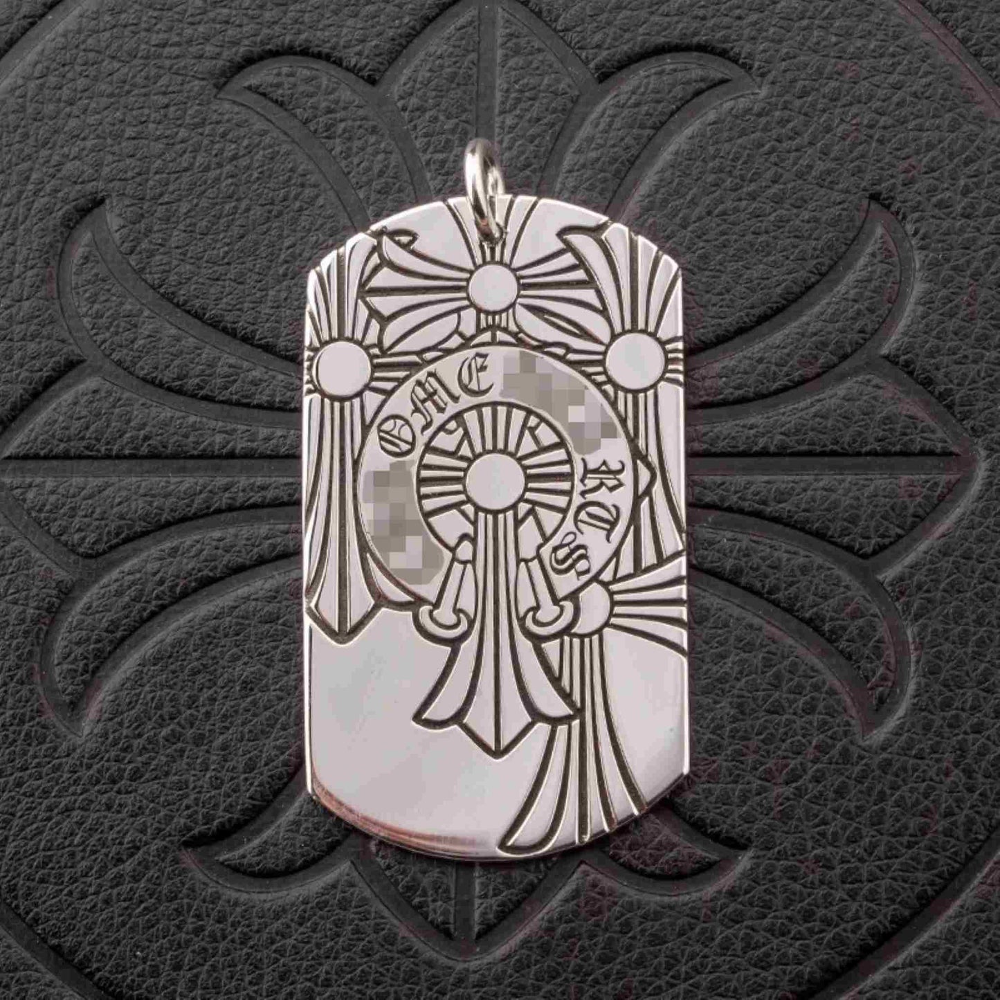 Chrome Hearts Multiple Crosses & Logo Military Dog Tag Necklace Pendant, Punk Statement 925 Silver Charm