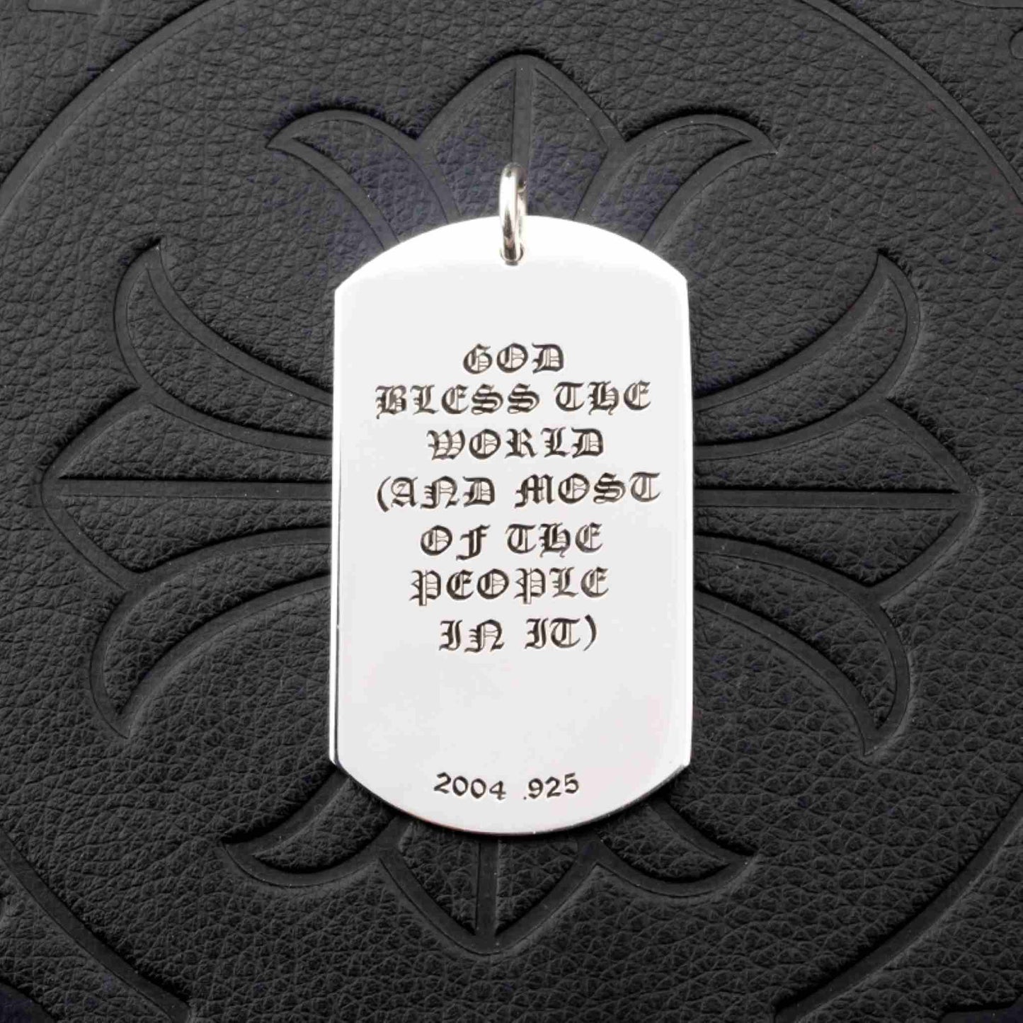 Chrome Hearts Multiple Crosses & Logo Military Dog Tag Necklace Pendant, Punk Statement 925 Silver Charm