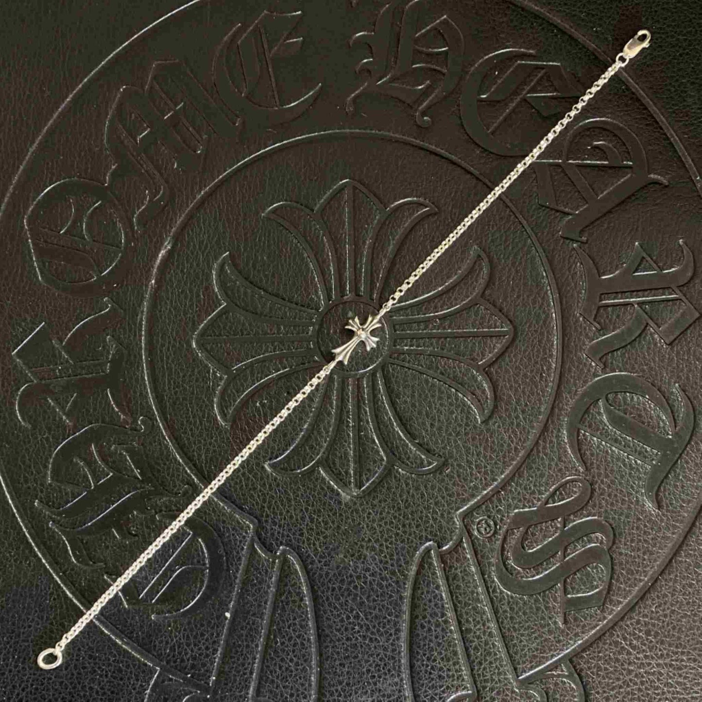Chrome Hearts Cross Roll Chain Bracelet, Sterling Silver Punk Statement Bracelets
