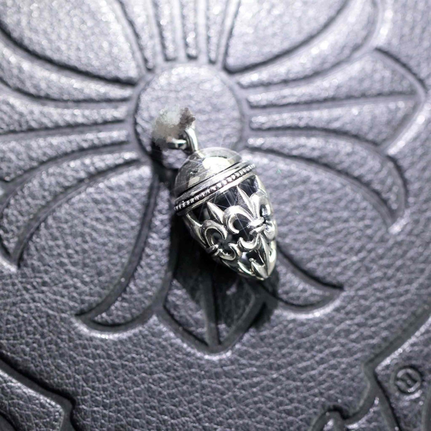 Chrome Hearts Cross & Scout Flower Necklace Pendant, 925 Silver Punk Statement Charm