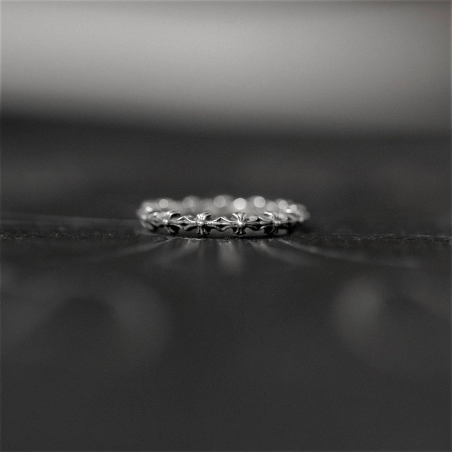 925 Silver Cross Tiny E Babyfat Ring, Punk Statement Cross Ring for Couples