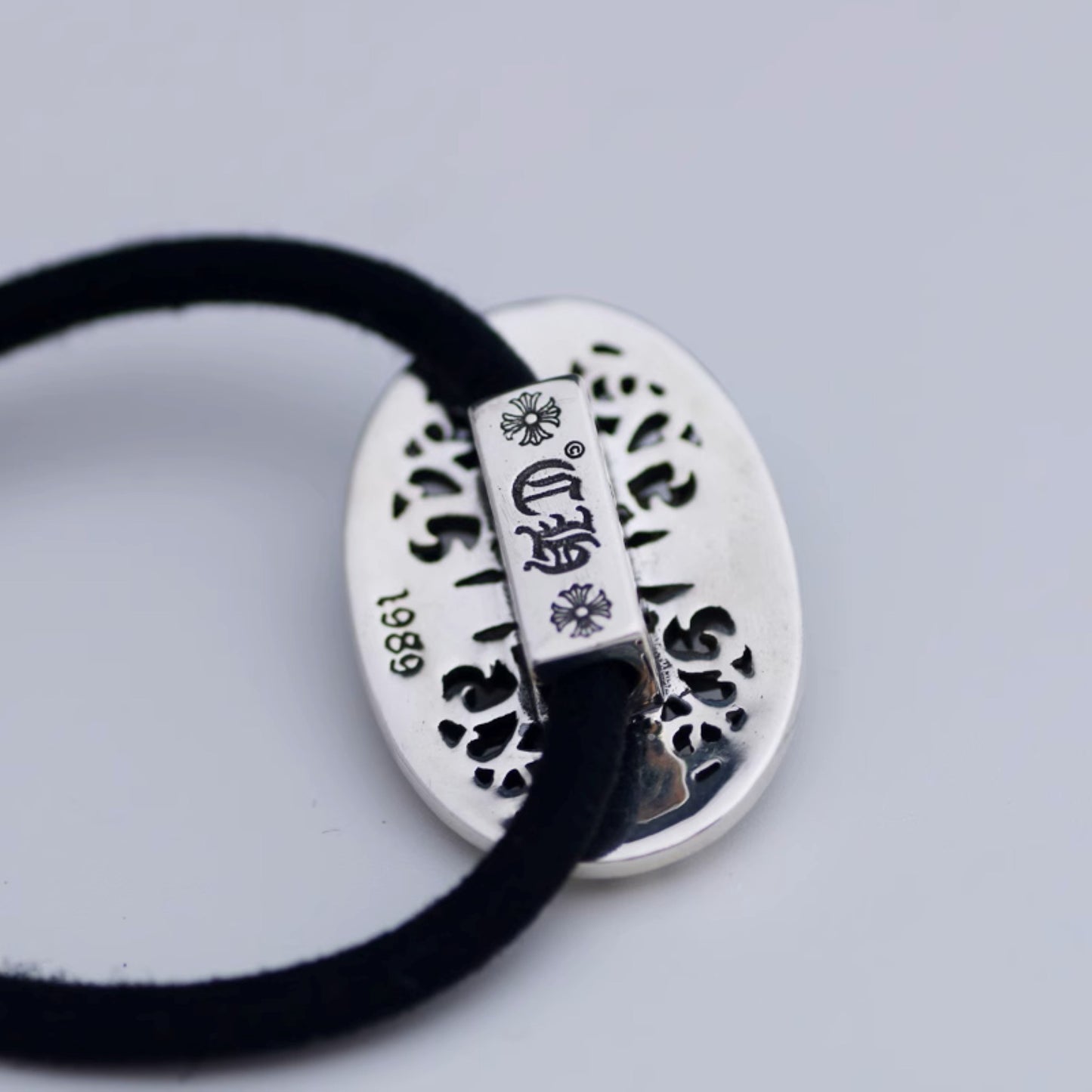 Chrome Hearts Cross & Vine Hair Ties & Bracelets, Sterling Silver Punk Statement Ponytail Holder