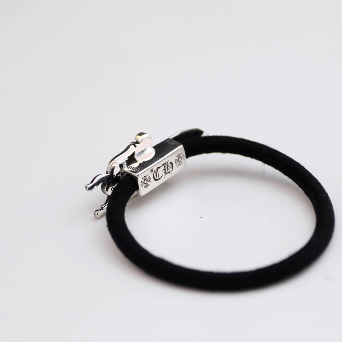 Chrome Hearts Gothic Dagger Hair Ties & Bracelets, Sterling Silver Punk Statement Ponytail Holder