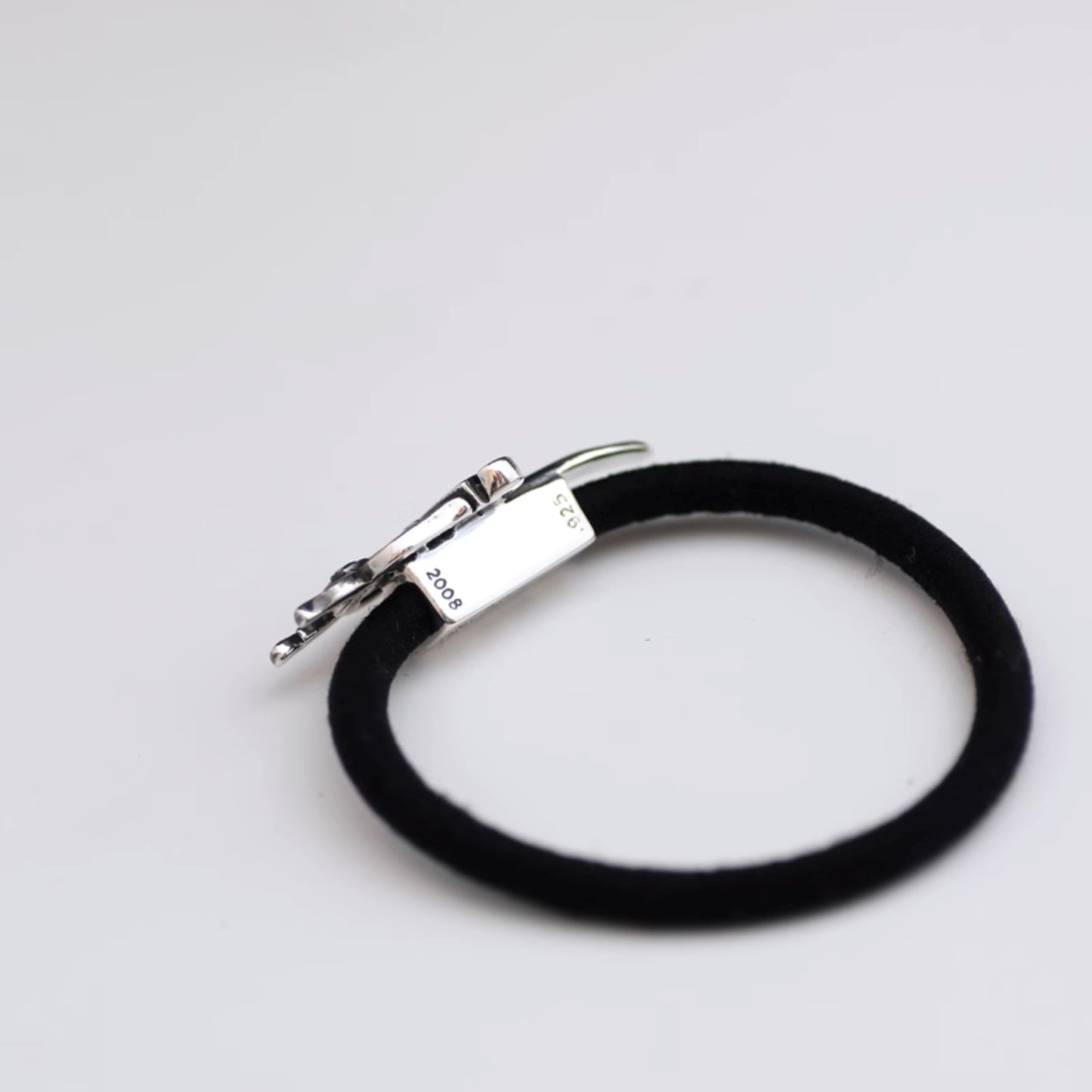 Chrome Hearts Gothic Dagger Hair Ties & Bracelets, Sterling Silver Punk Statement Ponytail Holder