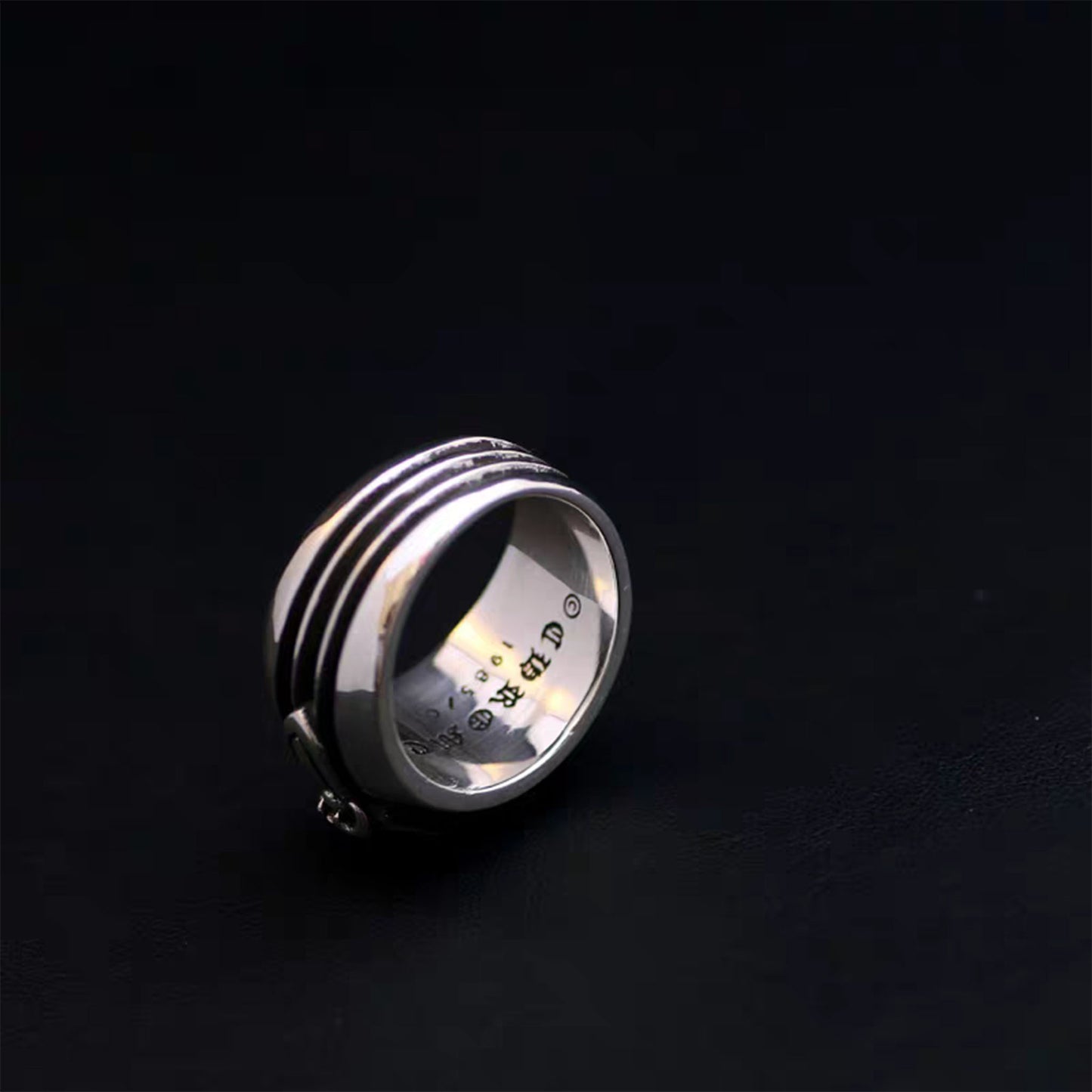 Sterling Silver Gothic Dagger Heart Ring, Punk Statement Silver Rings for Couples