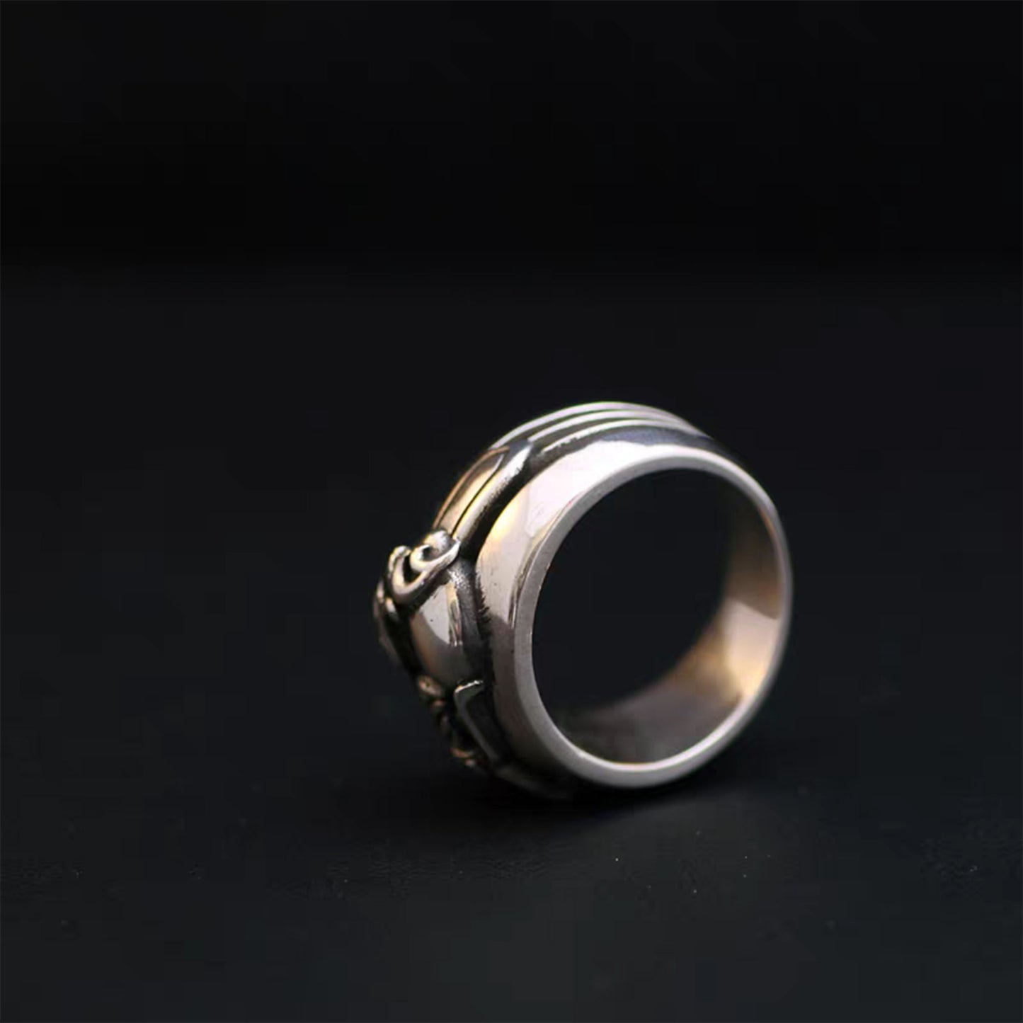 Sterling Silver Gothic Dagger Heart Ring, Punk Statement Silver Rings for Couples