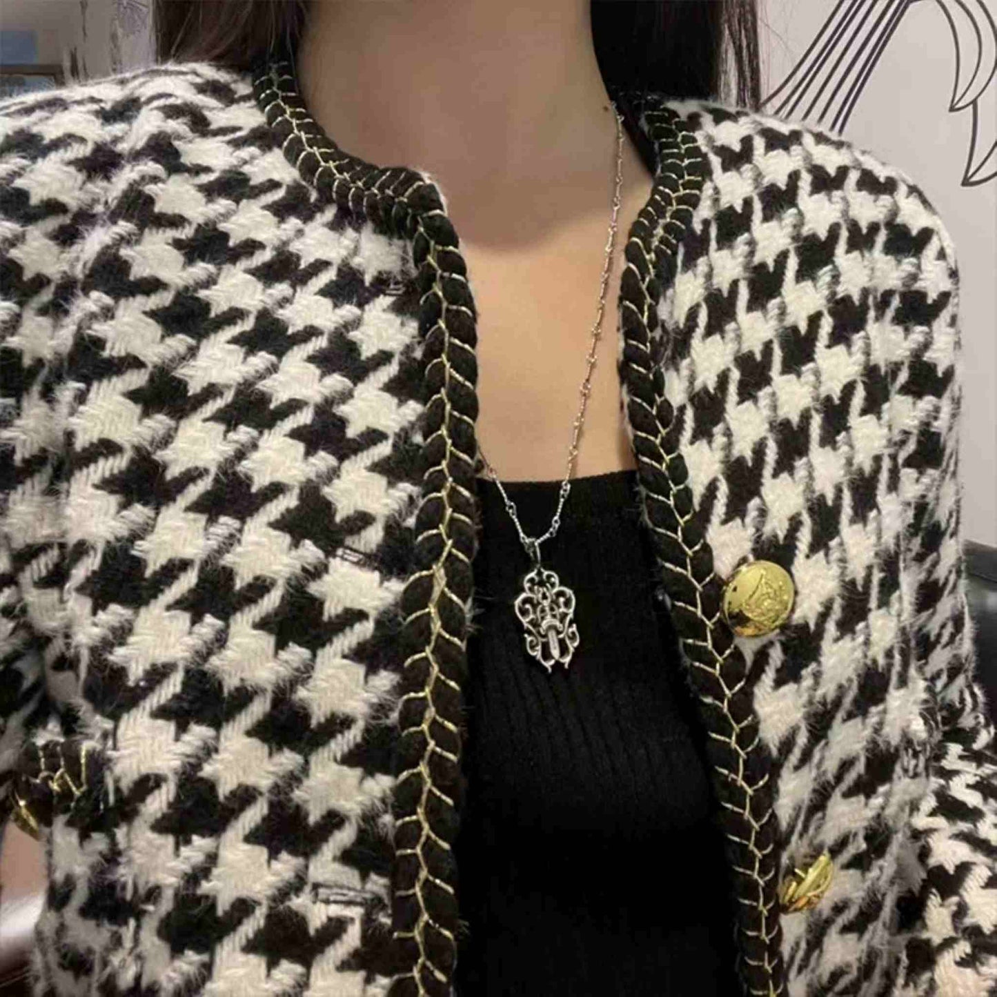 Chrome Hearts Hollow Dagger & Vine Necklace Pendant, 925 Silver Punk Statement Charm