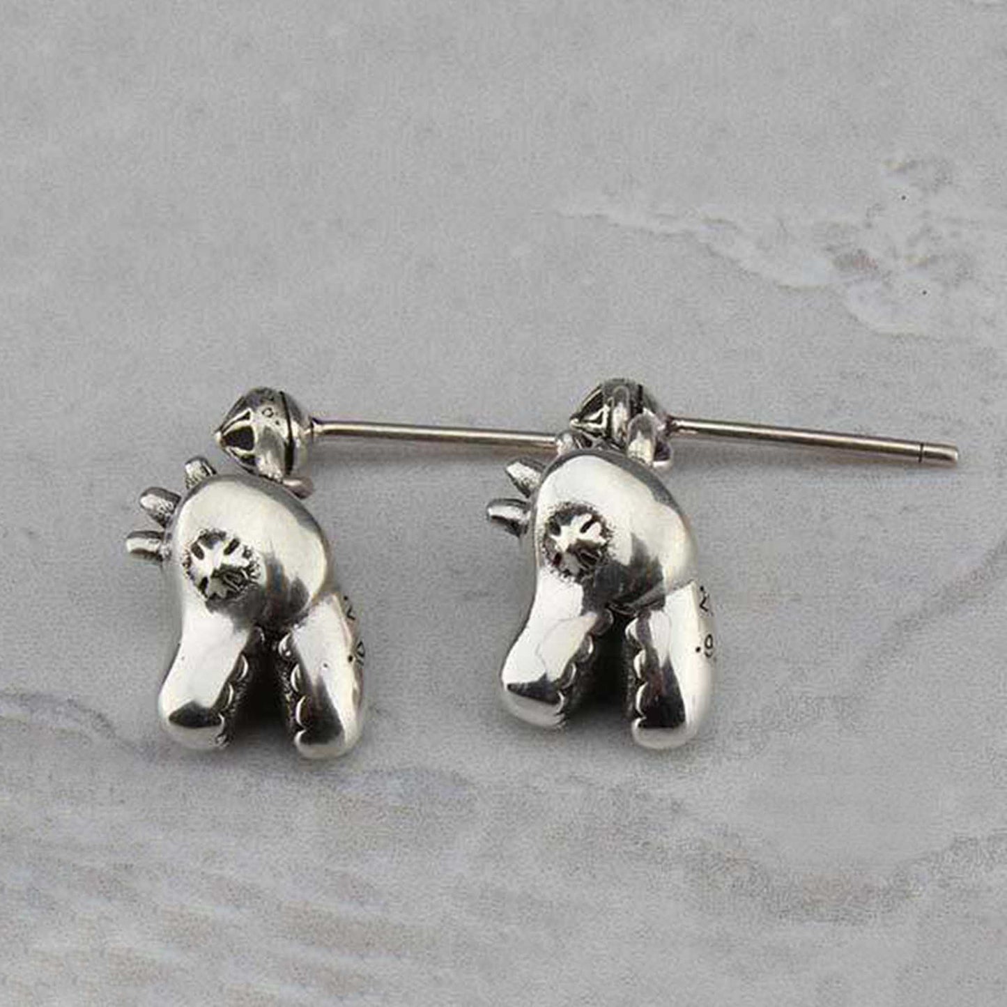 Chrome Hearts Dinosaur Head Design Earrings, Sterling Silver Punk Statement Dangle Earring