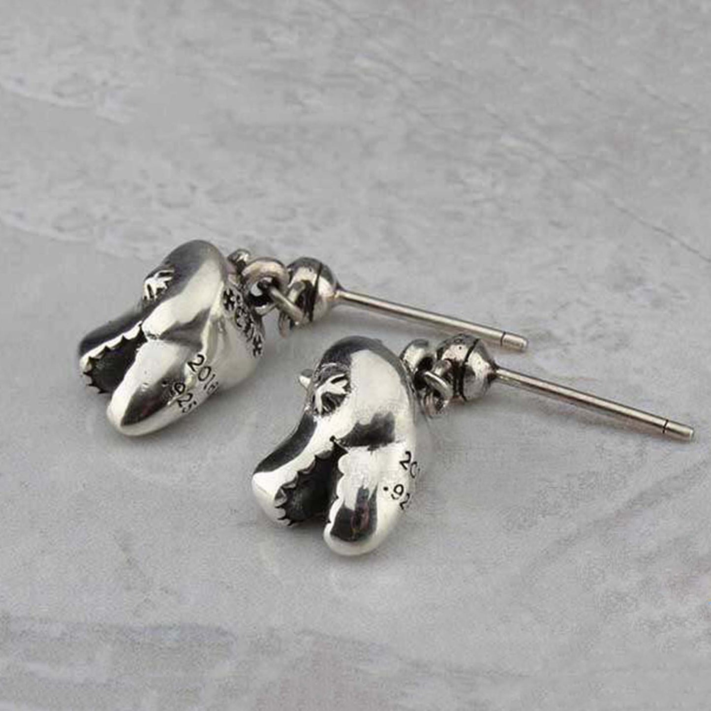 Chrome Hearts Dinosaur Head Design Earrings, Sterling Silver Punk Statement Dangle Earring