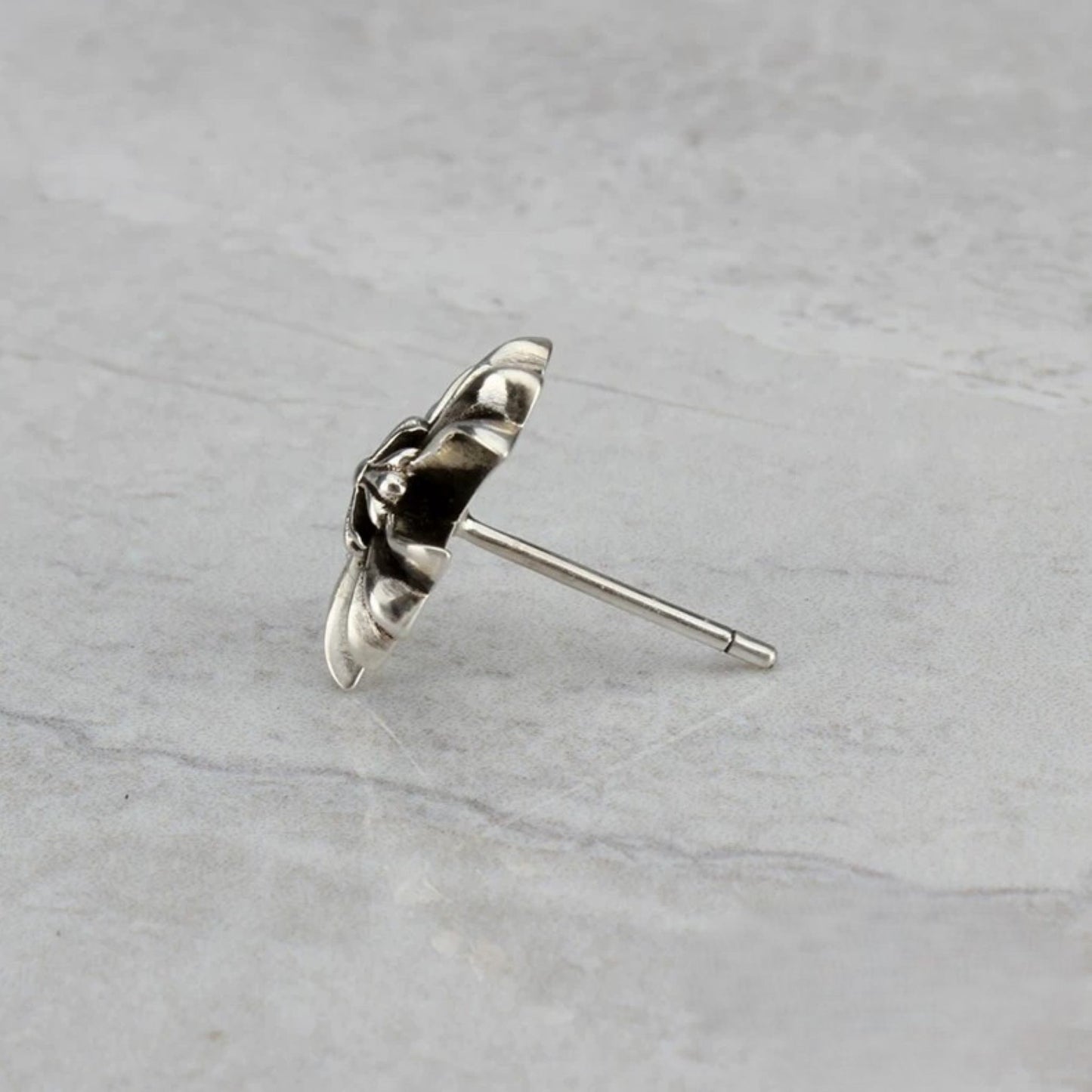 Sterling Silver Gothic Double Layer Cross Earrings, Silver Punk Statement Stud Earring