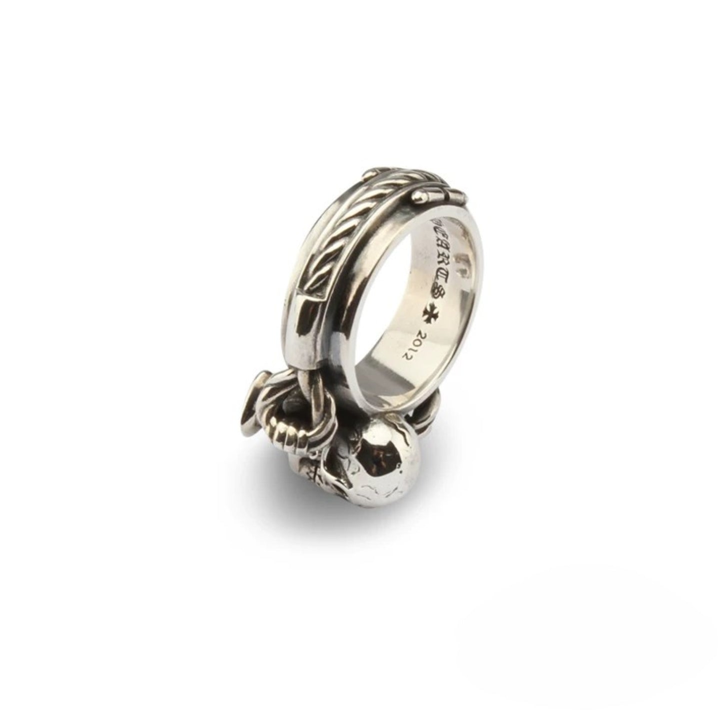 Chrome Hearts Foti Harris Teeter Ring, Sterling Silver Punk Statement Skeleton Rings