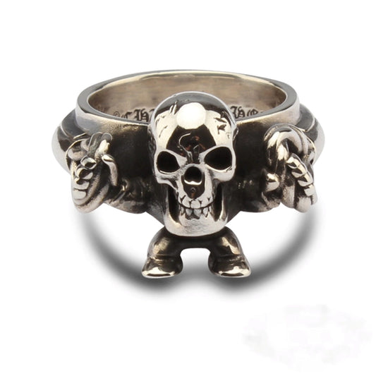 Chrome Hearts Foti Harris Teeter Ring, Sterling Silver Punk Statement Skeleton Rings