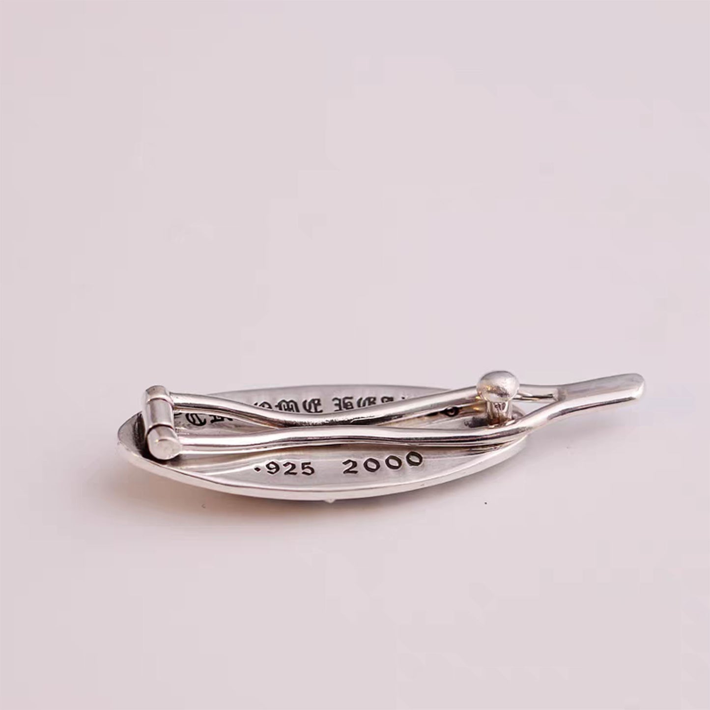 Chrome Hearts Gothic Cross Hair Clip, Punk Statement Hairpin Sterling Silver Accessories