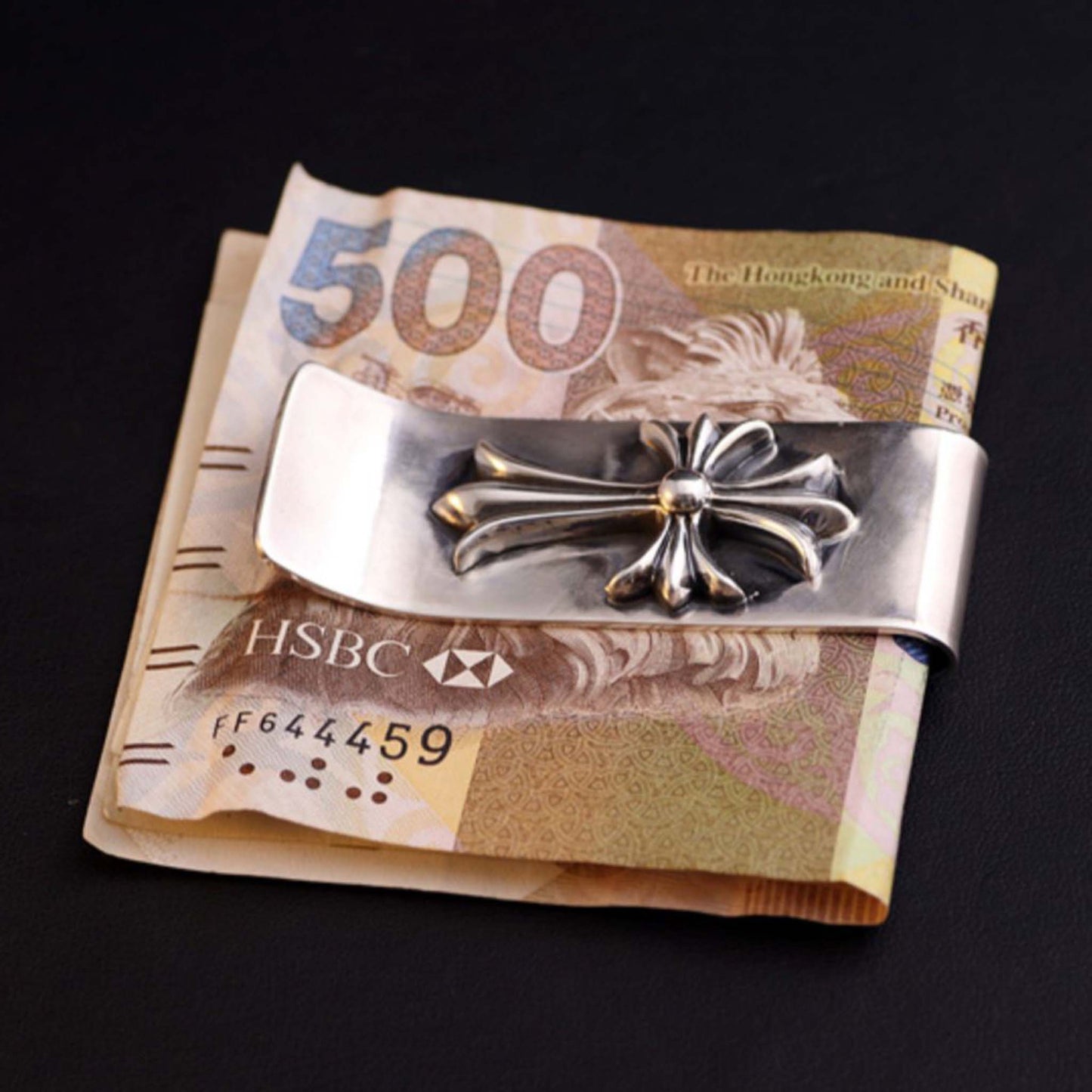 Chrome Hearts Gothic Cross Money Clip, Punk Statement Sterling Silver Accessories