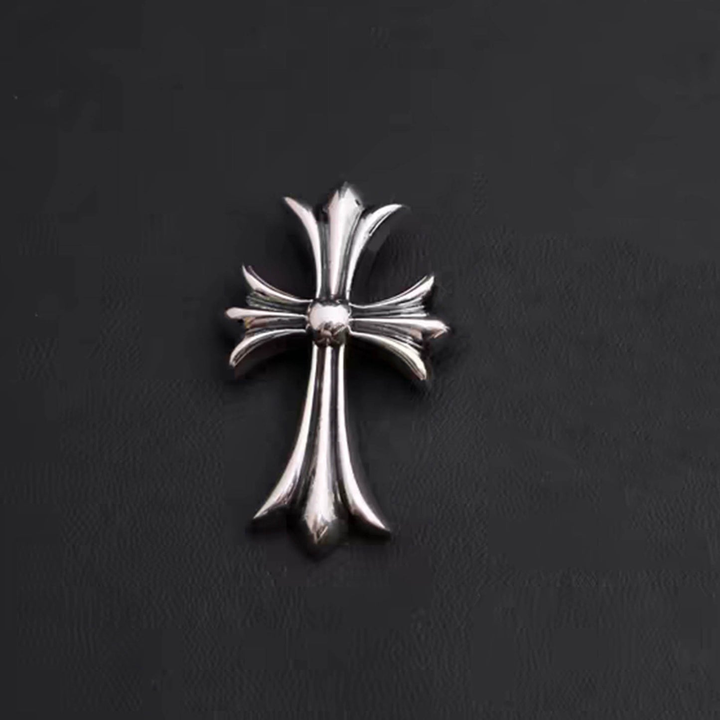 Chrome Hearts Style Necklace Pendant, Medium Gothic Cross Sterling Silver Pendant, Punk Statement Charm