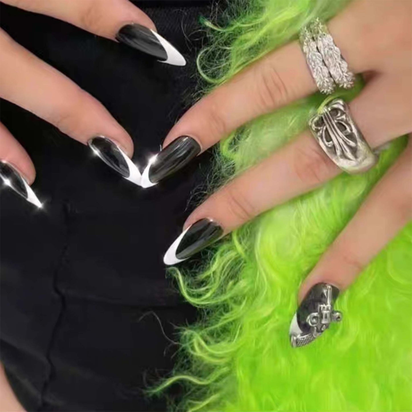 Sterling Silver Gothic Cross Ring, Silver Punk Statement Rings, Couples Relationship Ring