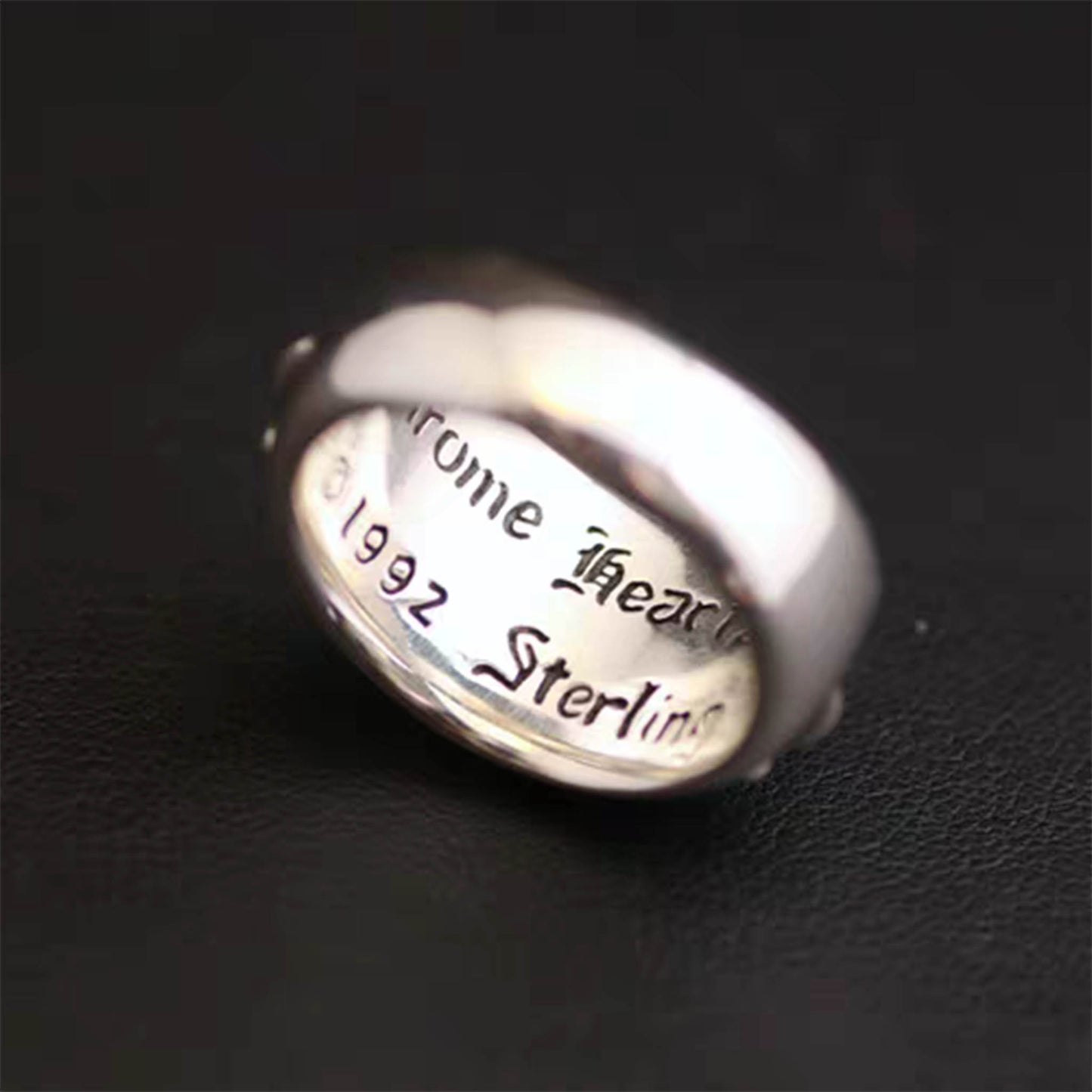 Sterling Silver Gothic Cross Ring, Silver Punk Statement Rings, Couples Relationship Ring