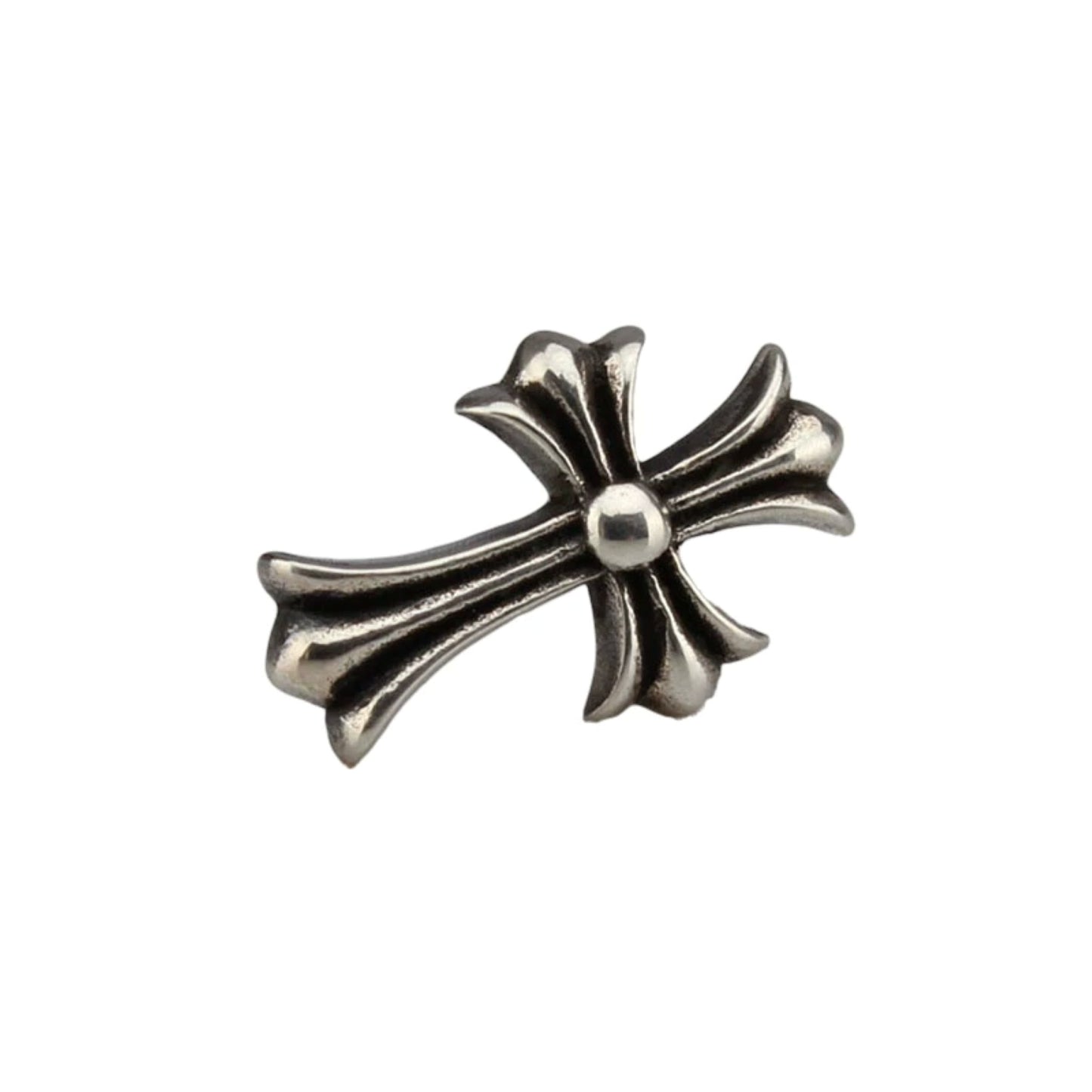 Chrome Hearts Gothic Cross Earrings, CH Sterling Silver Punk Statement Stud Earring
