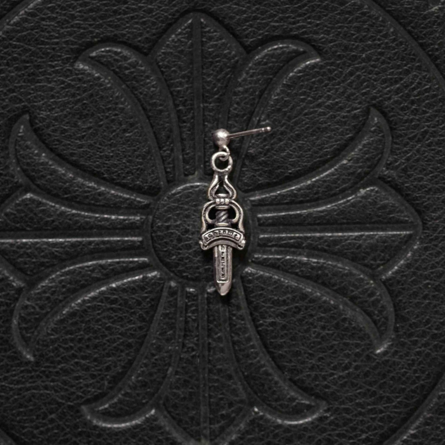 Chrome Hearts Gothic Dagger Earrings, 925 Silver Punk Statement Earrings