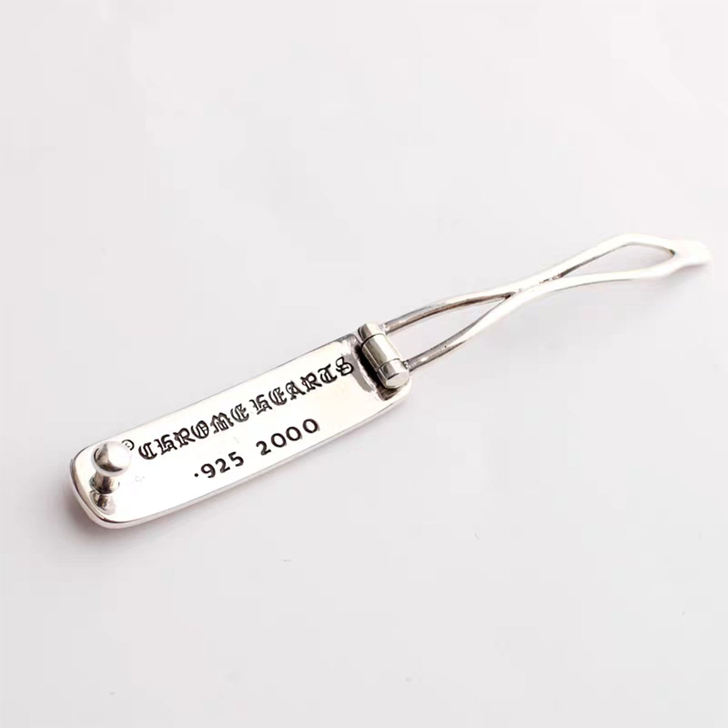 Chrome Hearts Gothic F*CK YOU Letters Hair Clip, Punk Statement Hairpin Sterling Silver Accessories