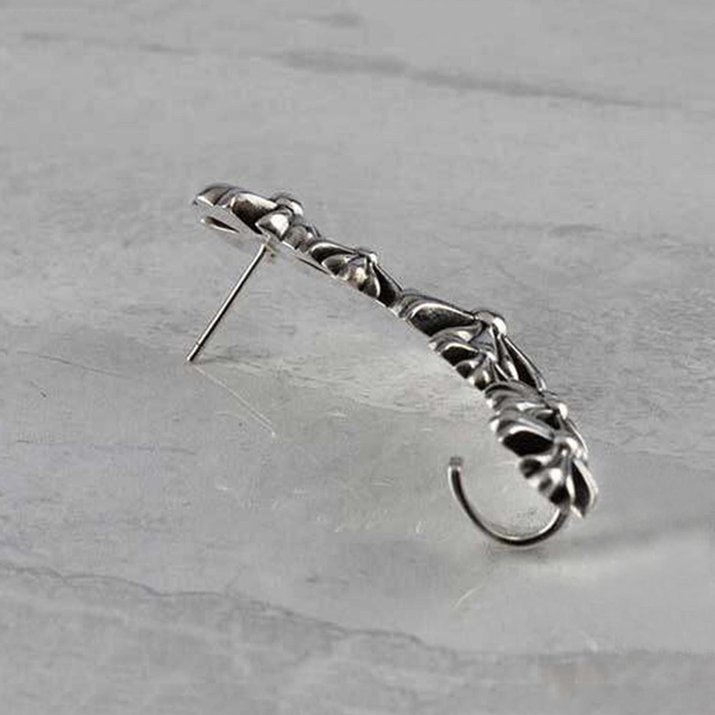 Chrome Hearts Gothic Multi-Crosses Earring, Sterling Silver Punk Statement Stud Earrings