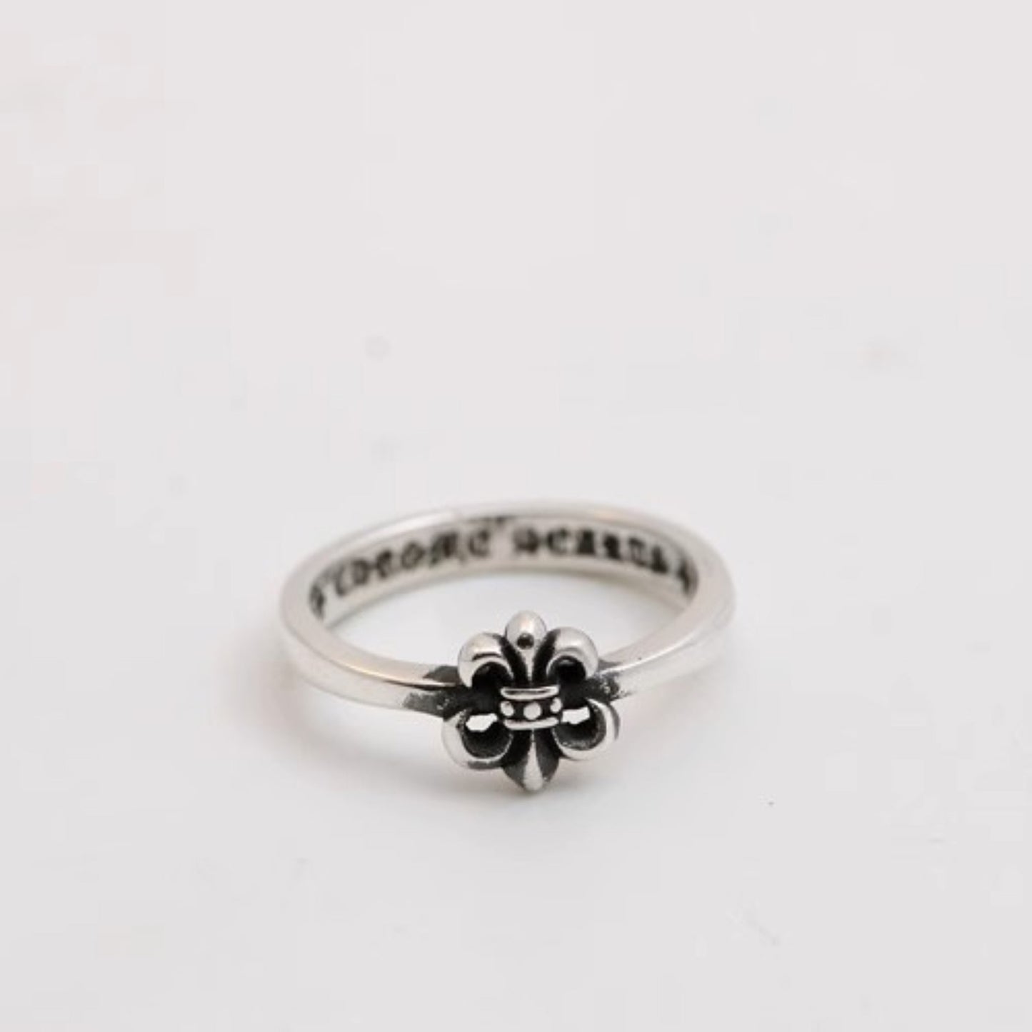 Sterling Silver Gothic Cross Tail Rings, Chrome Hearts Punk Statement Silver Pinky Ring