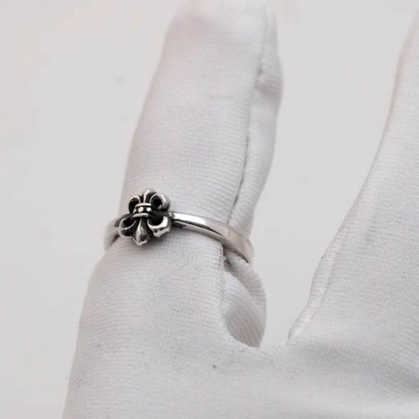 Sterling Silver Gothic Cross Tail Rings, Chrome Hearts Punk Statement Silver Pinky Ring